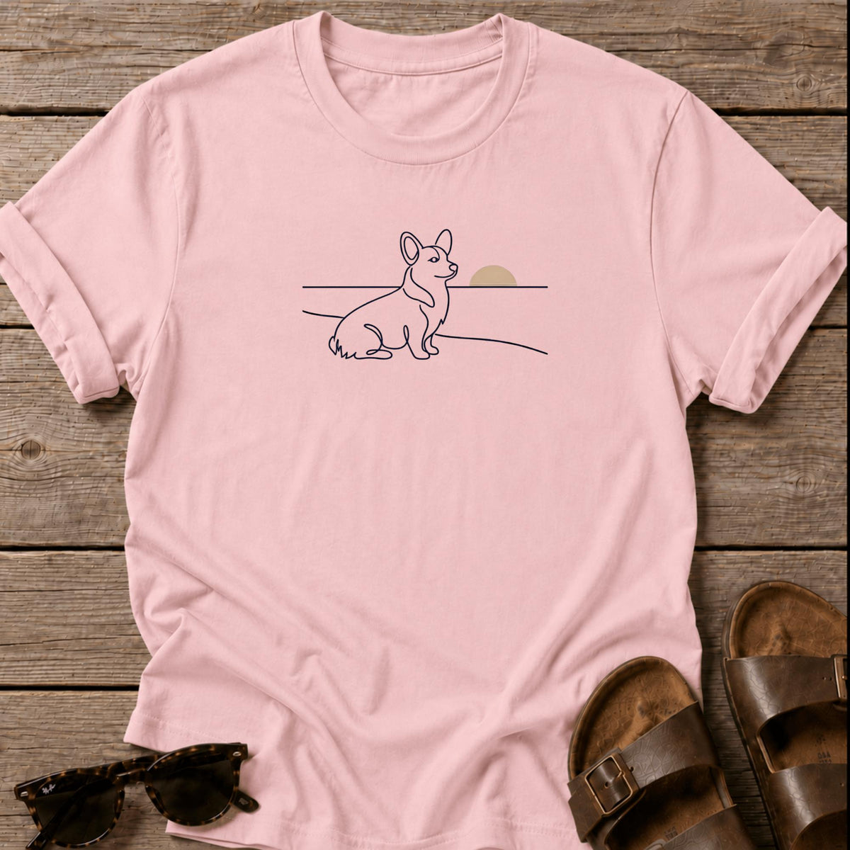 Corgi Beach Dog Bella Canvas t-shirt