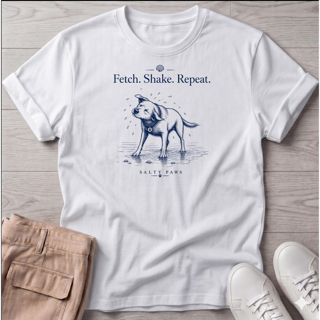 Labrador Fetch Shake Repeat dog t-shirt