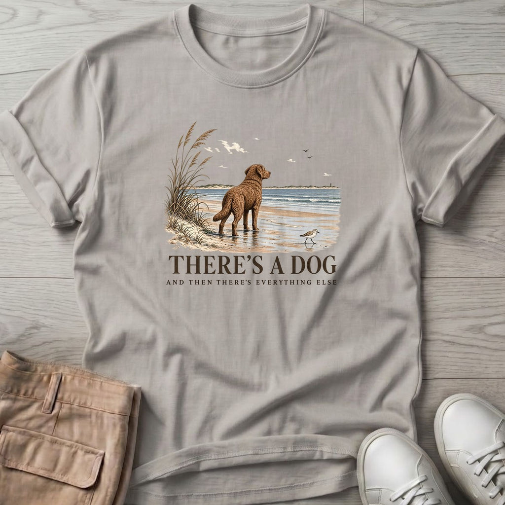 There's a Dog Chesapeake Bay Retriever T-Shirt in Ice Grey, Salty Paws coastal t-shirt