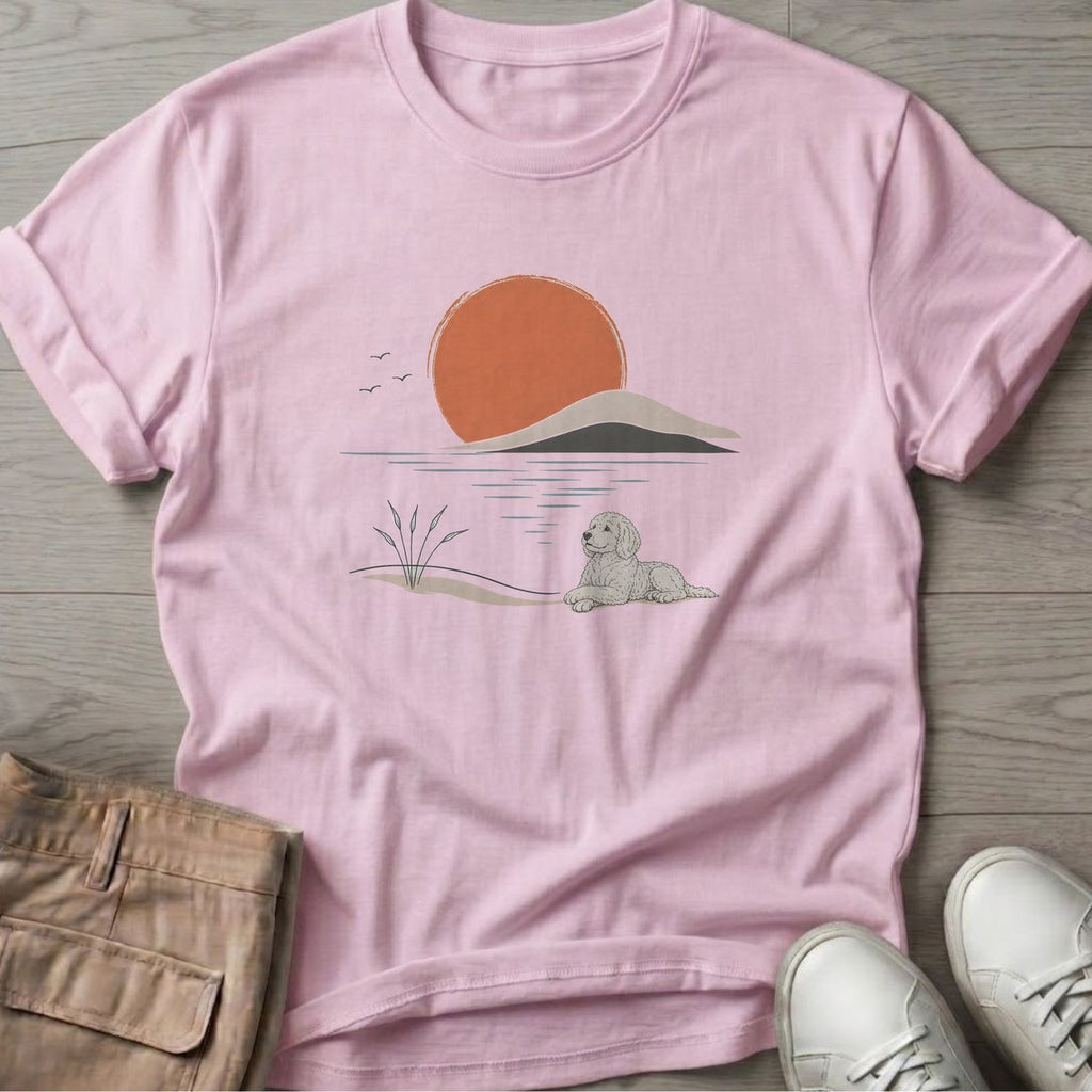 Sunset Doodle T-Shirt in Light Pink