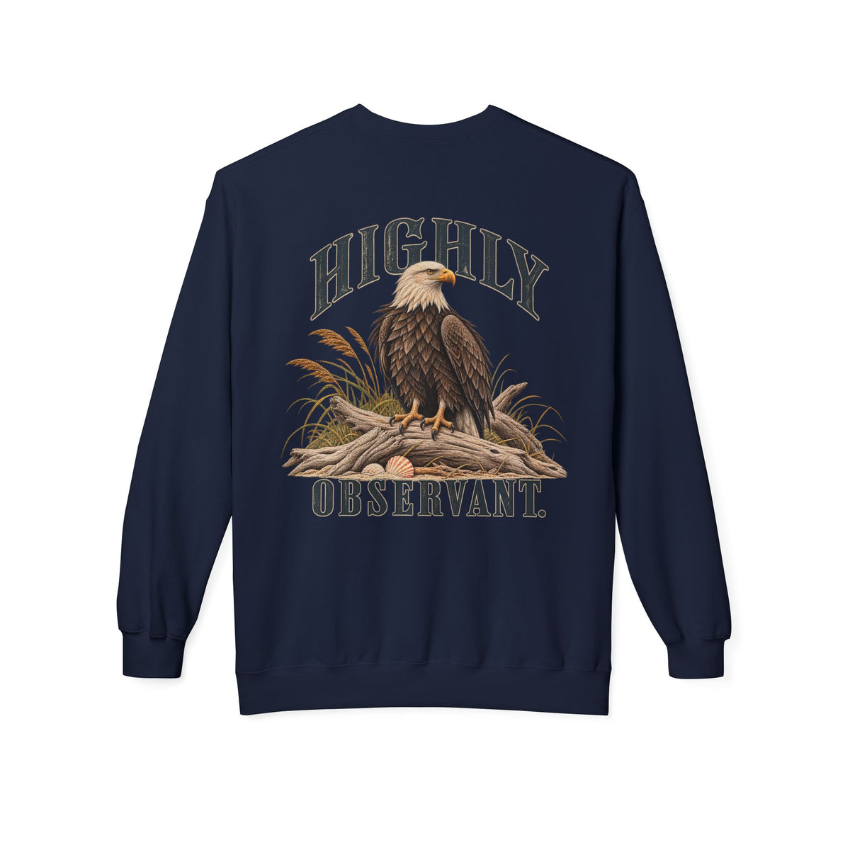 Highly Observant Eagle Back Design Midweight Sweatshirt