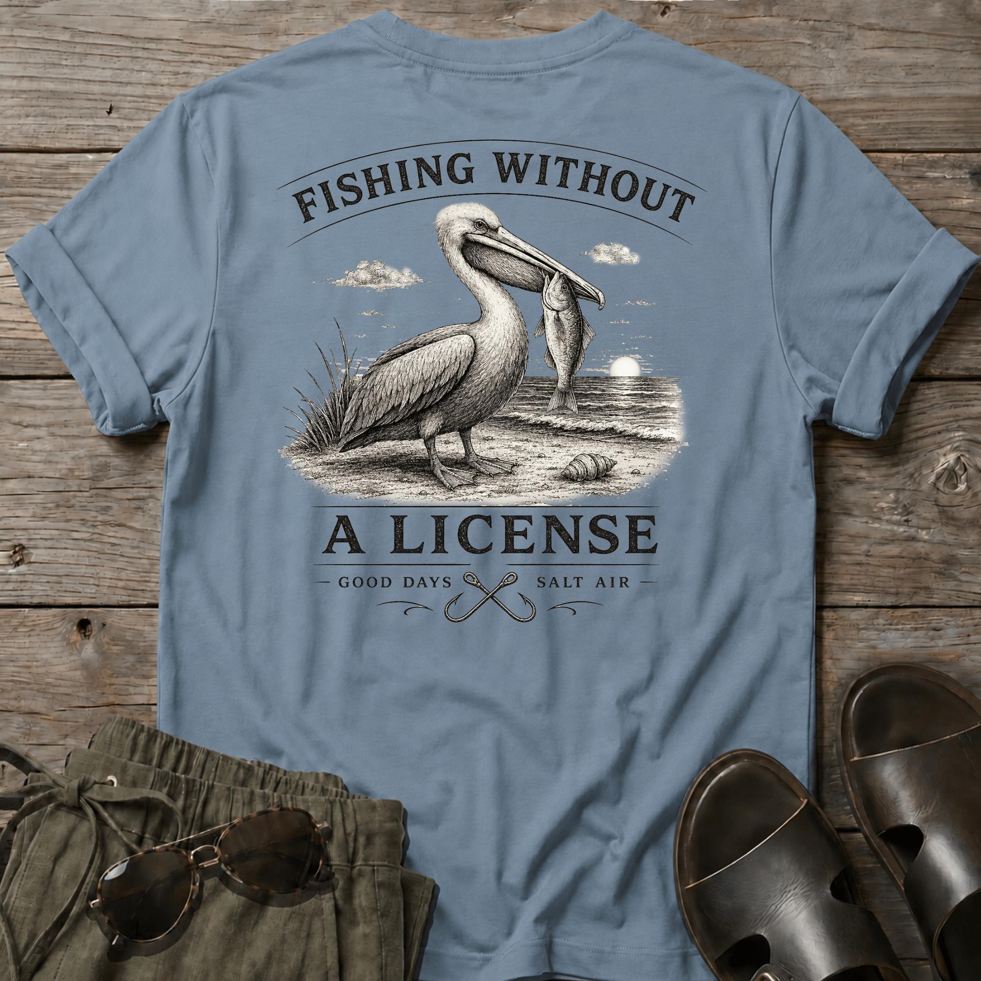 Fishing No License Pelican BACK DESIGN