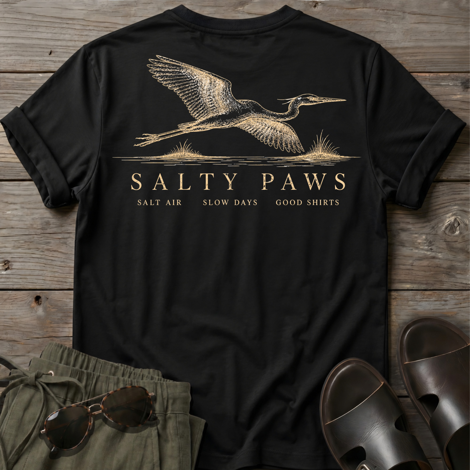 Great Egret Flight 2 T-shirt BACK DESIGN