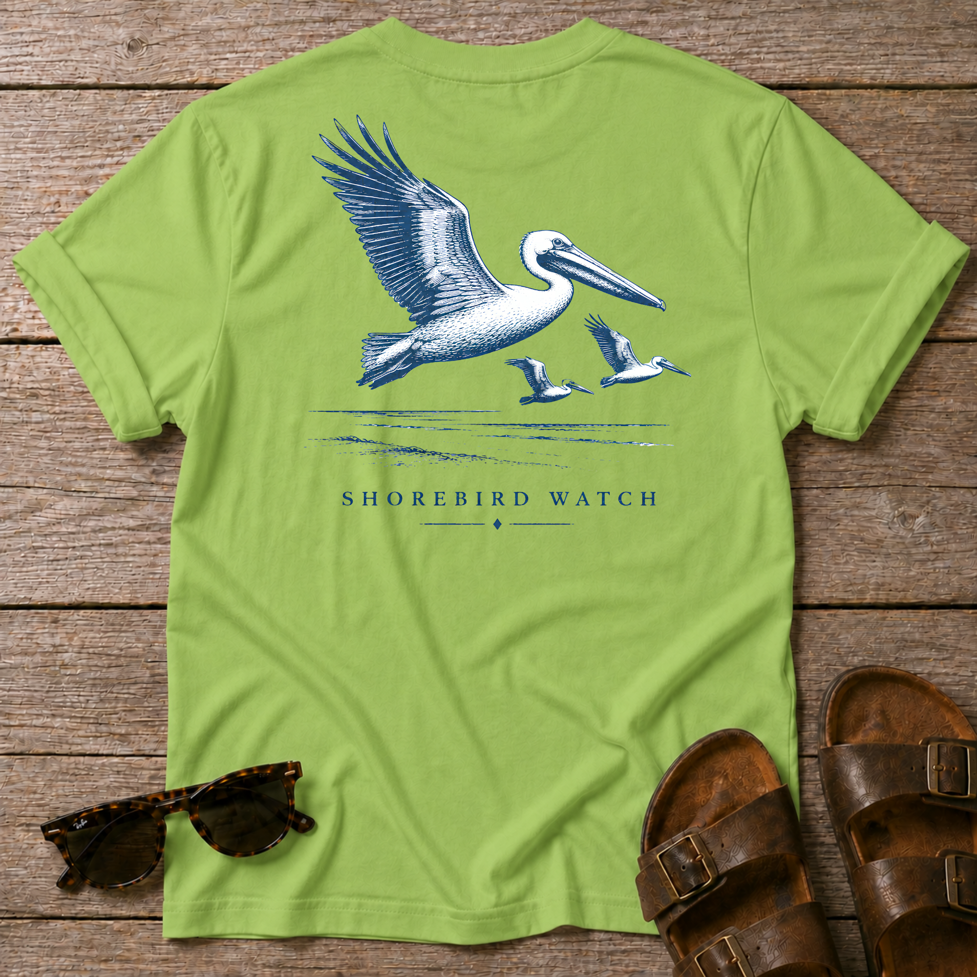 Pelican Shorebird Watch BACK DESIGN T-Shirt