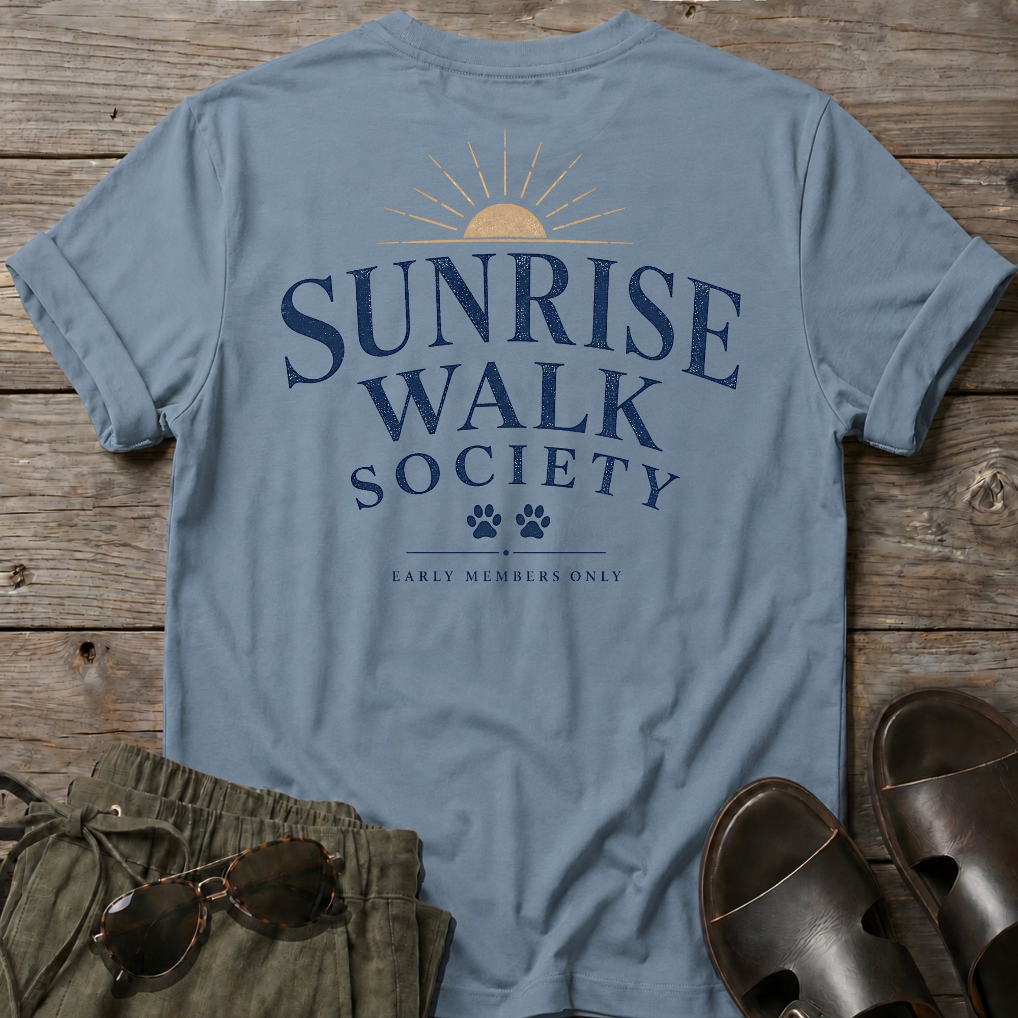 Sunrise Walk Society Tee BACK DESIGN