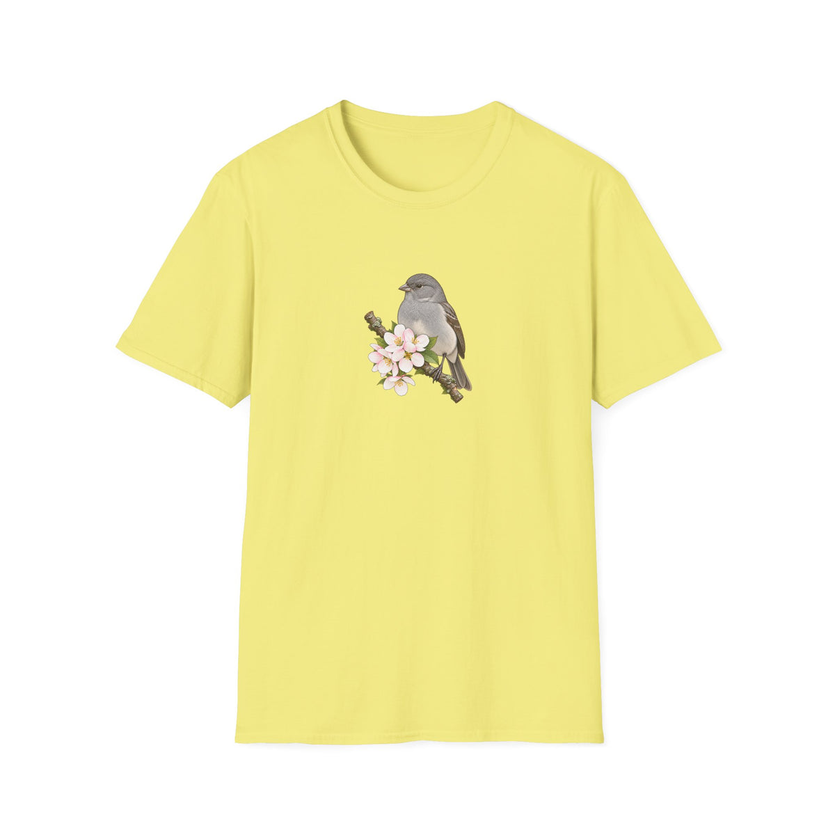 Gray Bird Blossom T-Shirt