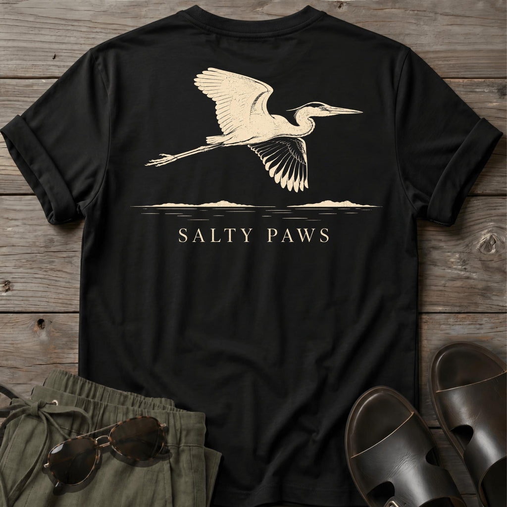 Great Heron Flight T-shirt BACK DESIGN