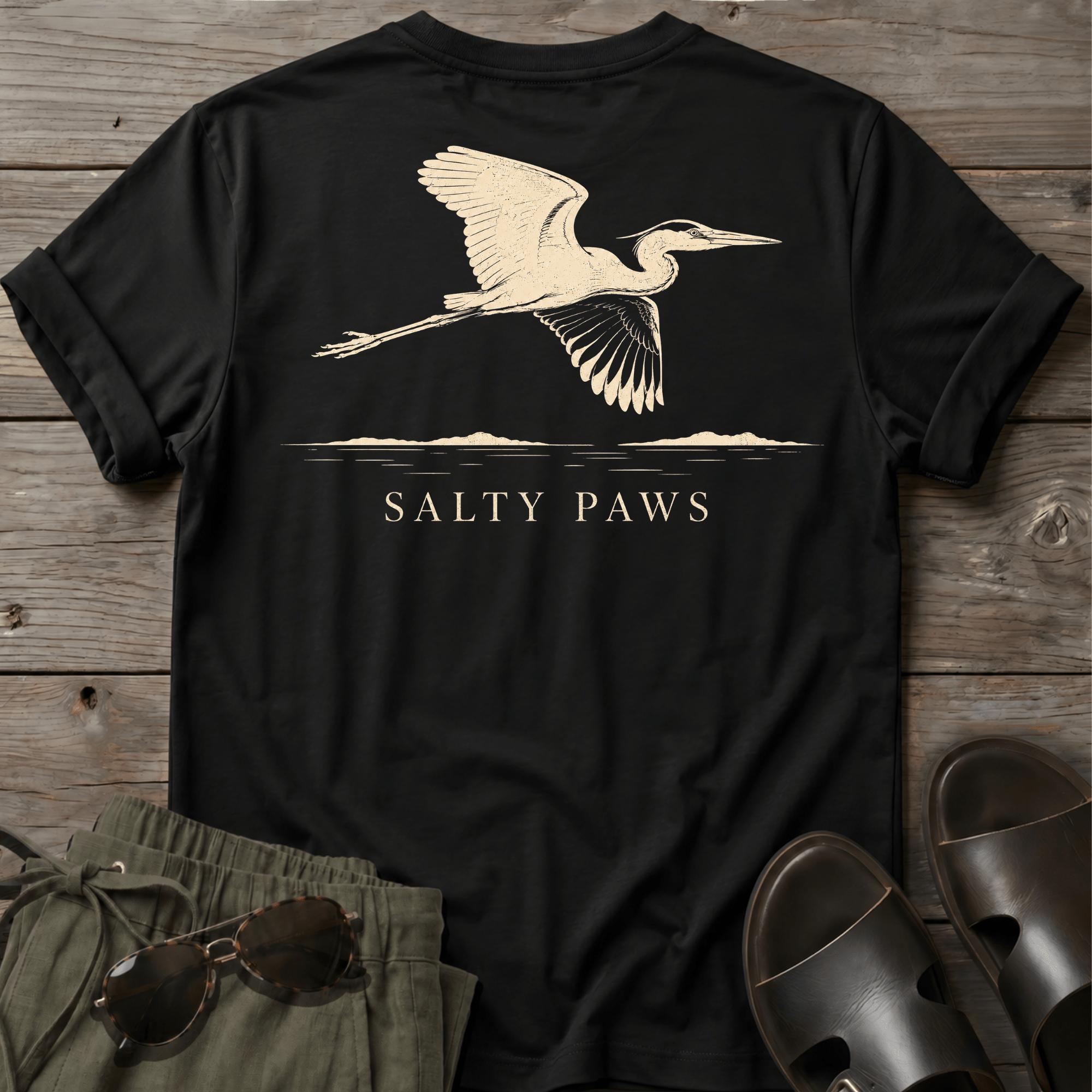 Great Heron Flight T-shirt BACK DESIGN