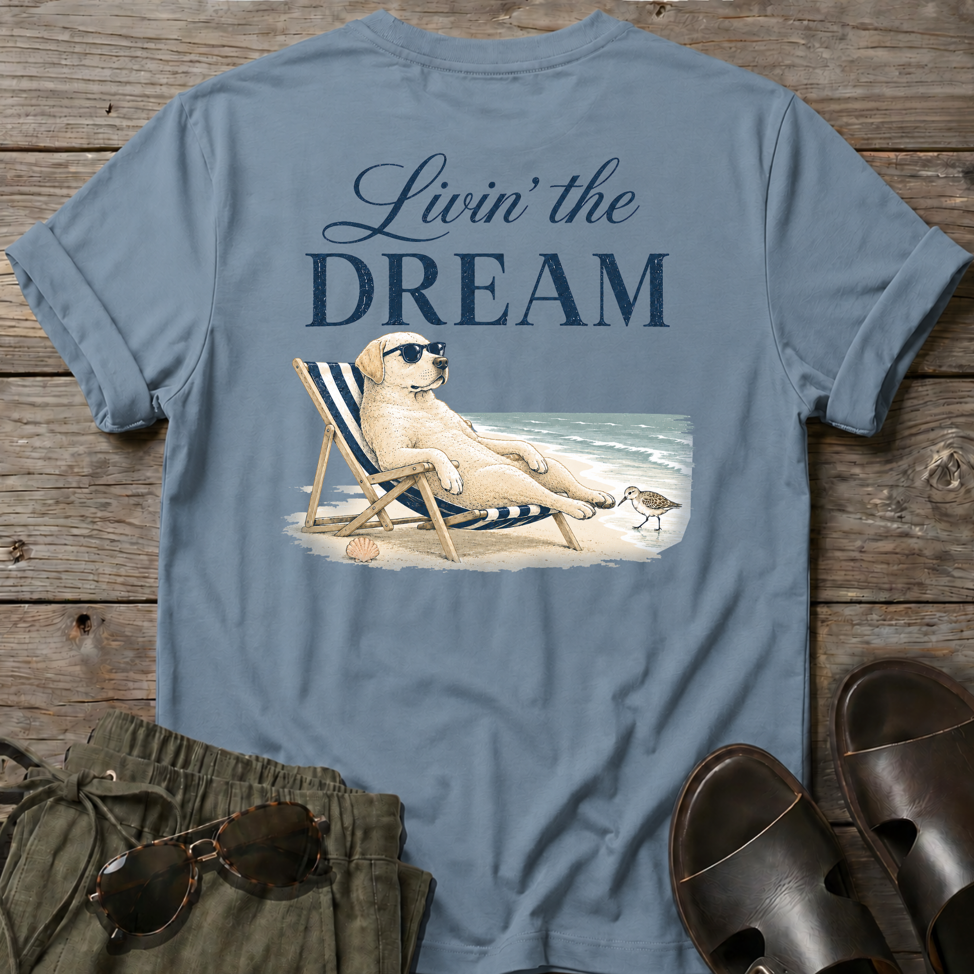 Livin the Dream Golden T-shirt BACK DESIGN