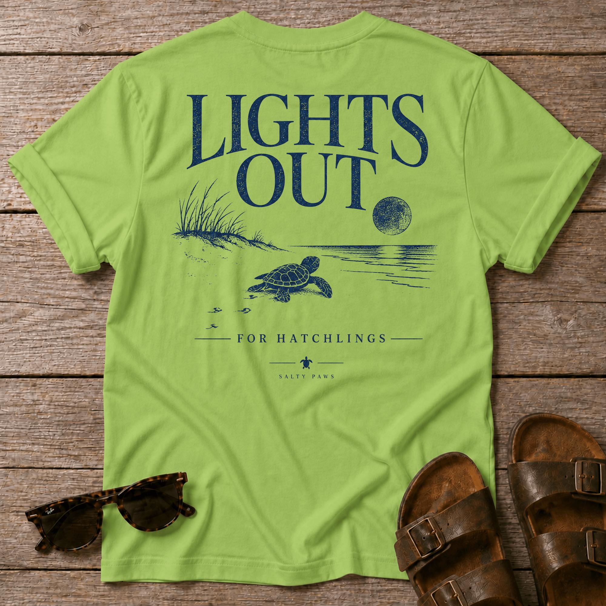 Lights Out Turtle Hatchling BACK DESIGN T-Shirt