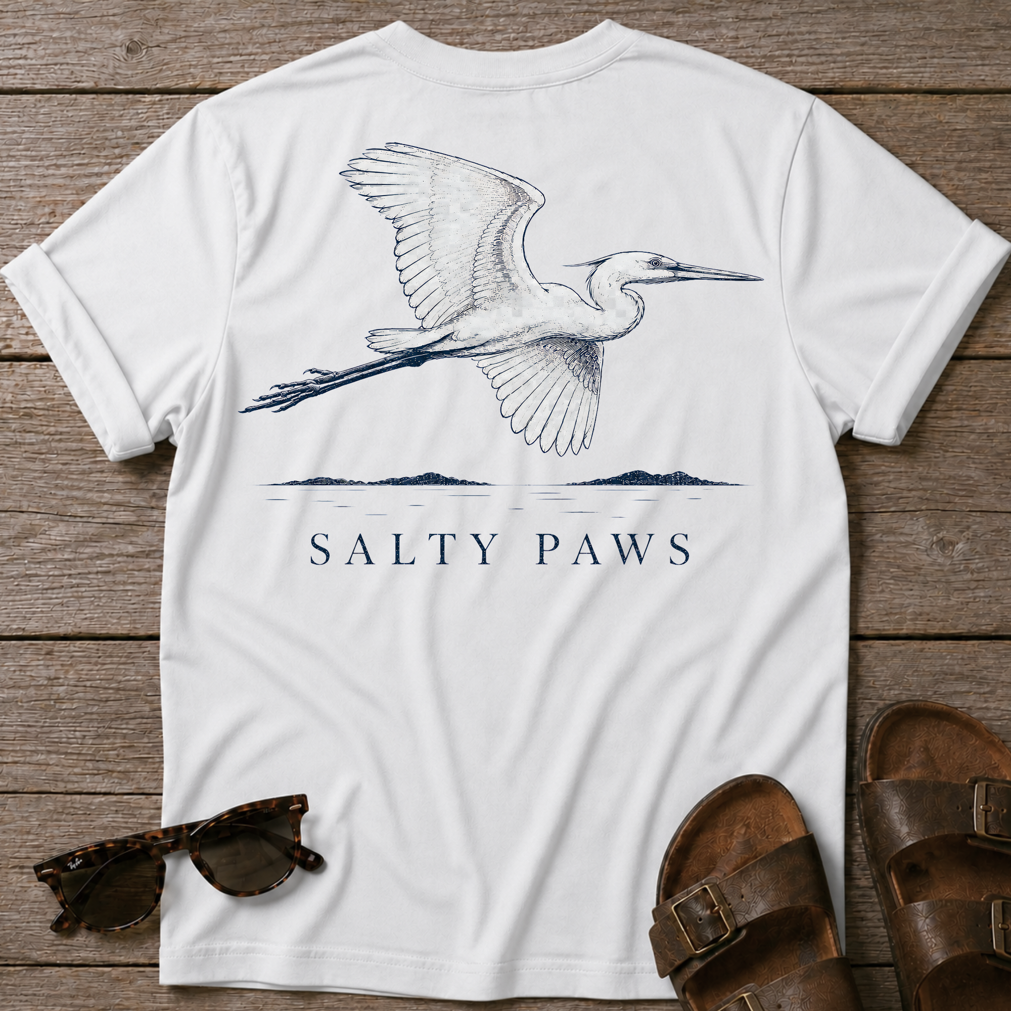 Great Egret T-shirt BACK DESIGN
