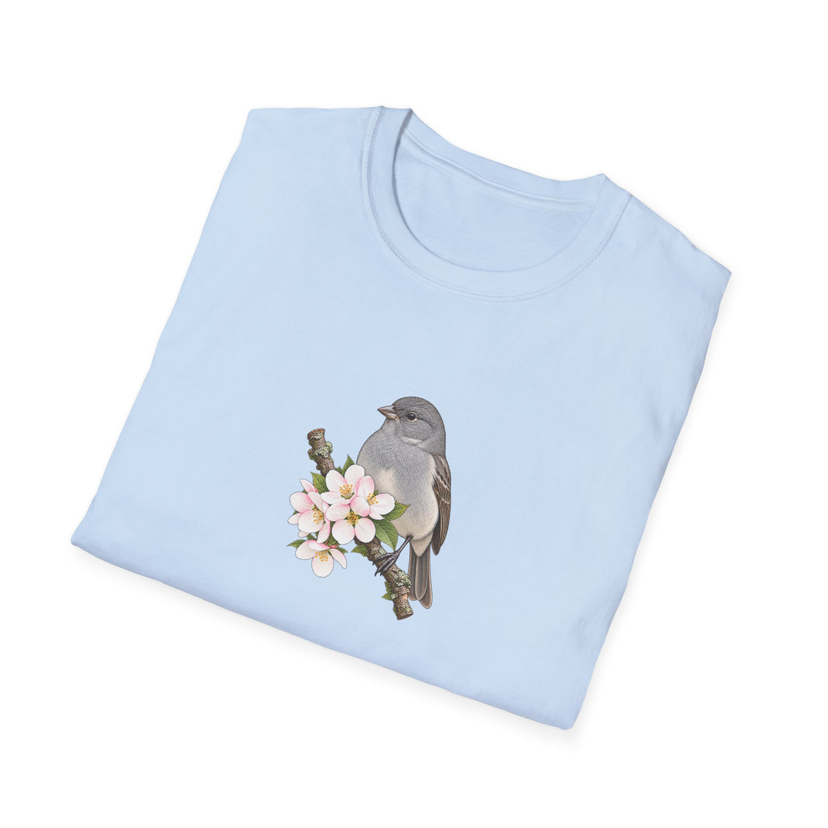 Gray Bird Blossom T-Shirt