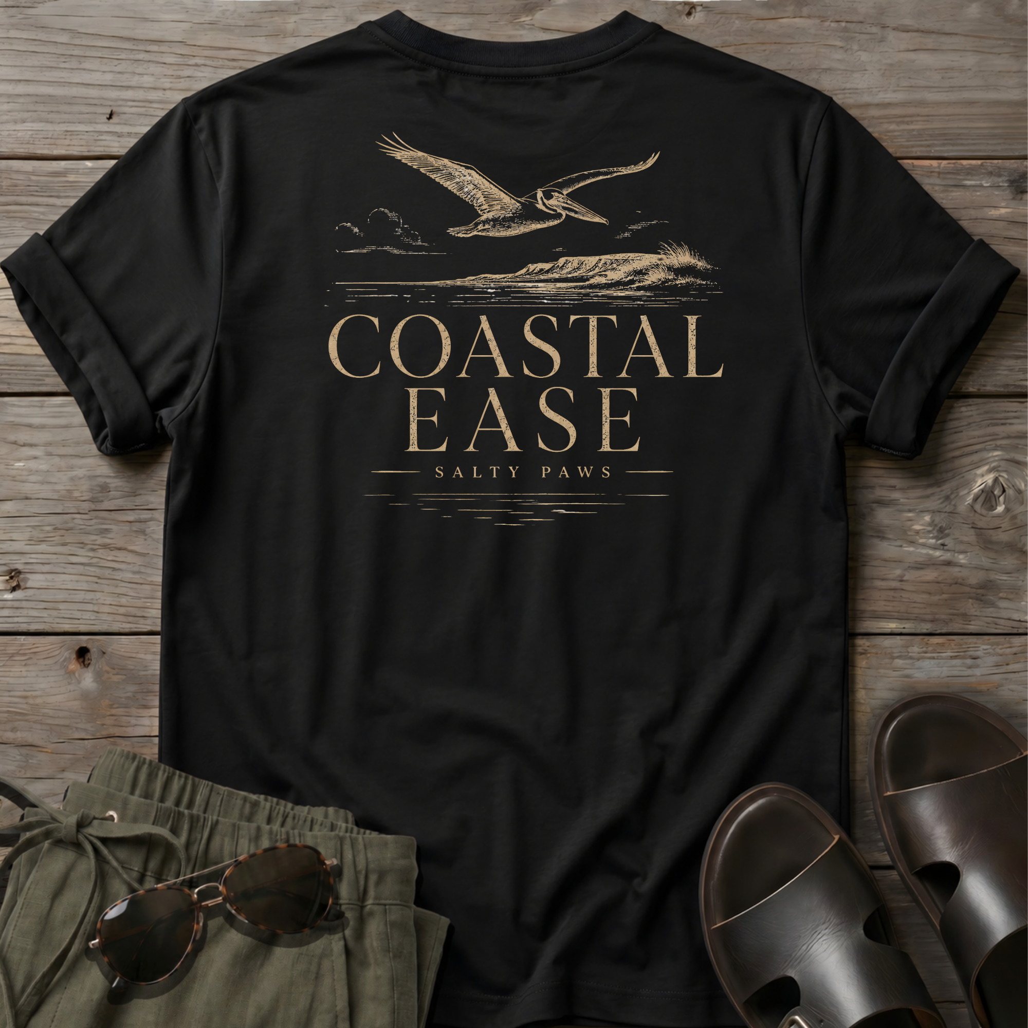 Coastal Ease Bird T-shirt BACK DESIGN