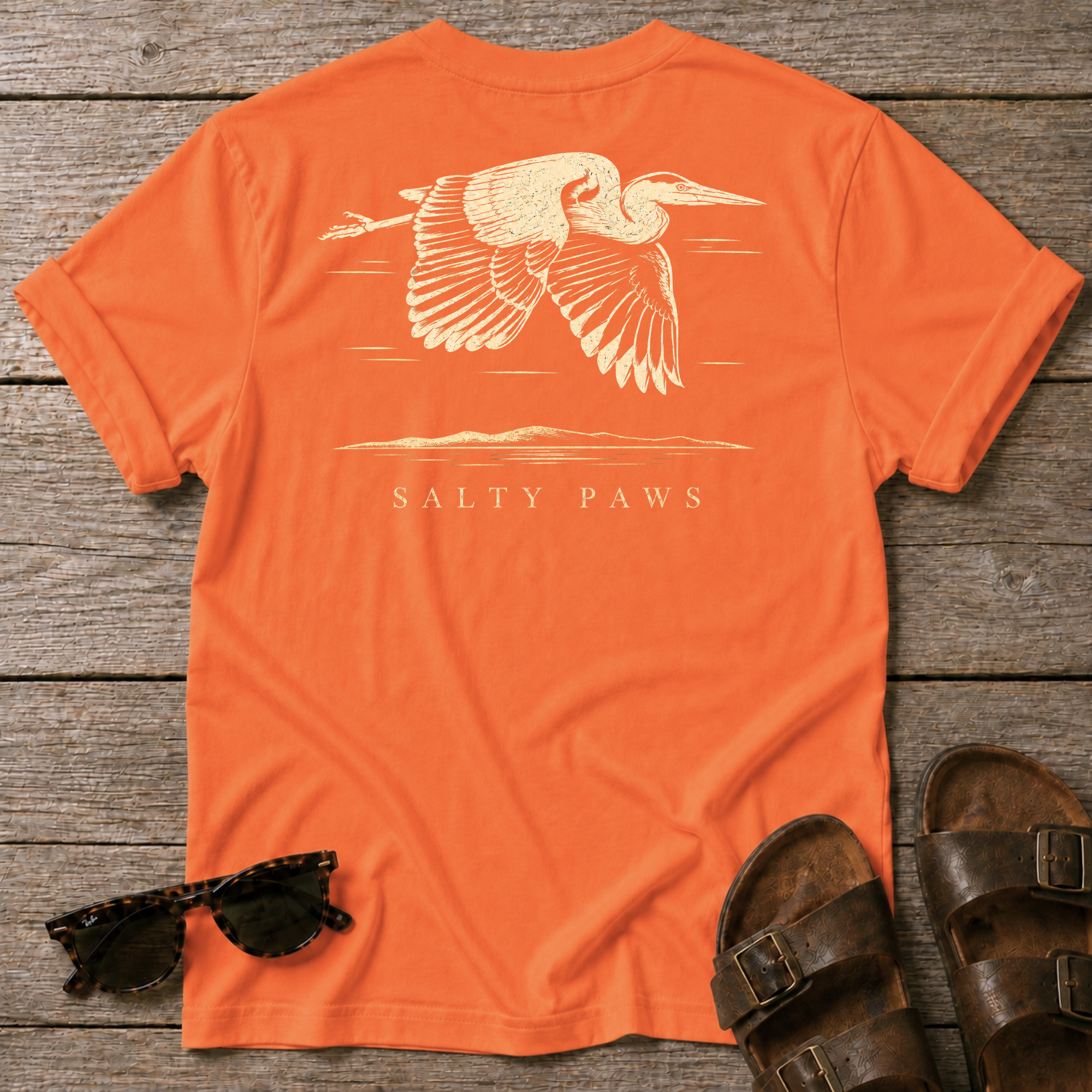Great Heron Flight 3 T-shirt BACK DESIGN