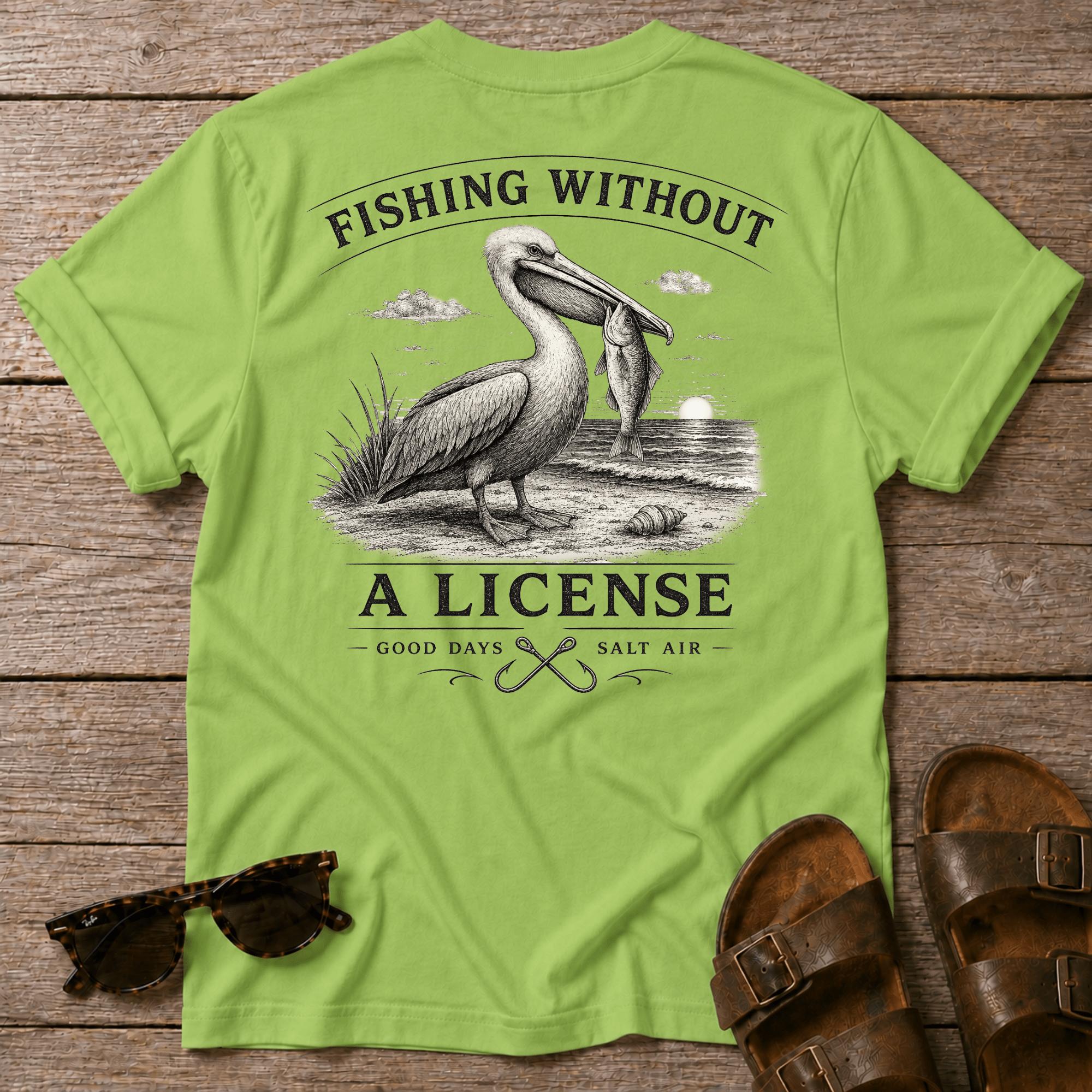 Fishing No License Pelican BACK DESIGN