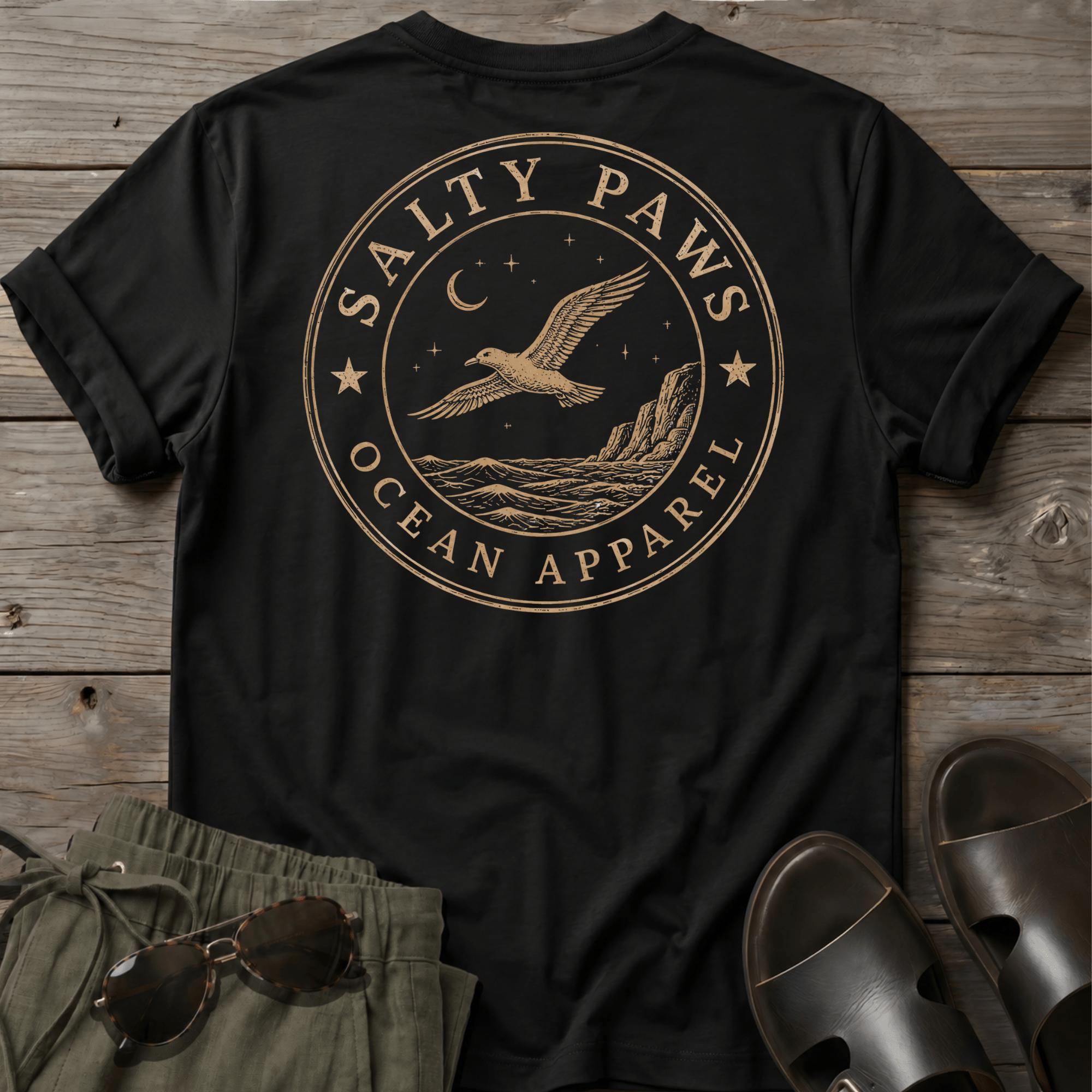 SP Bird Crest Back Design T-Shirt - coastal graphic t-shirt, Salty Paws