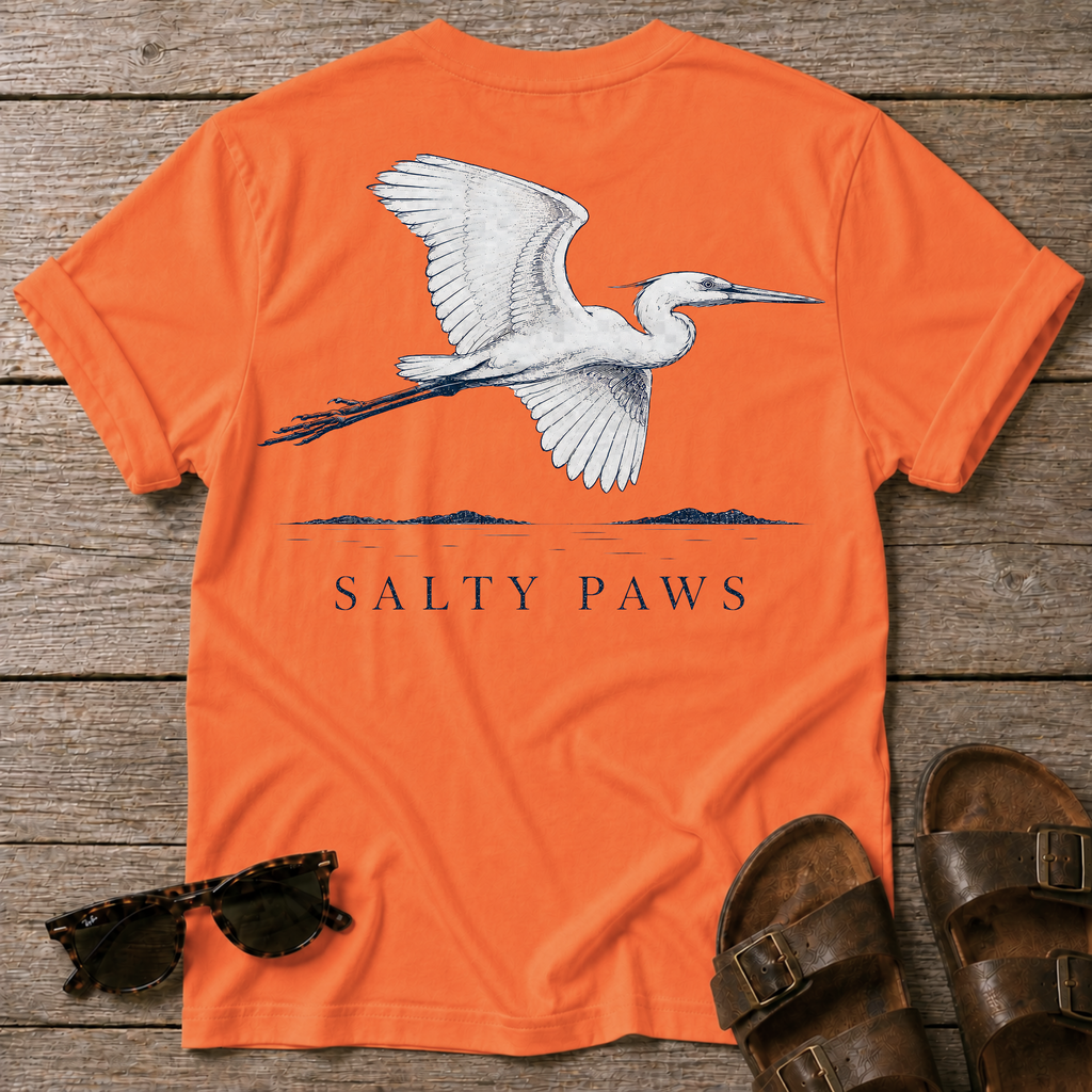Great Egret T-shirt BACK DESIGN