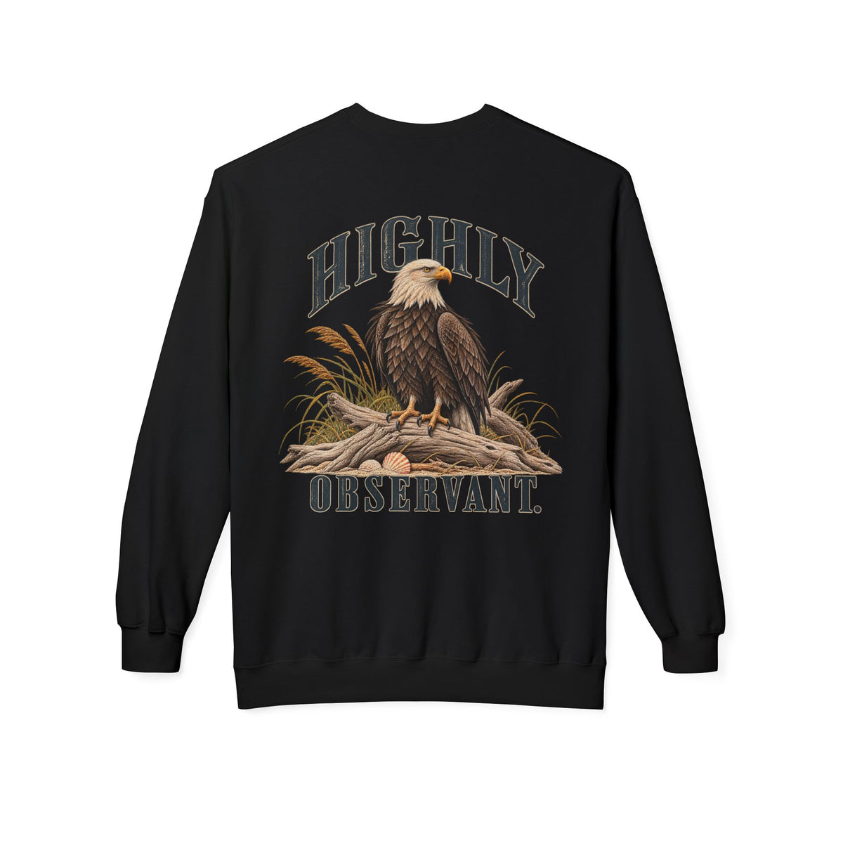 Highly Observant Eagle Back Design Midweight Sweatshirt