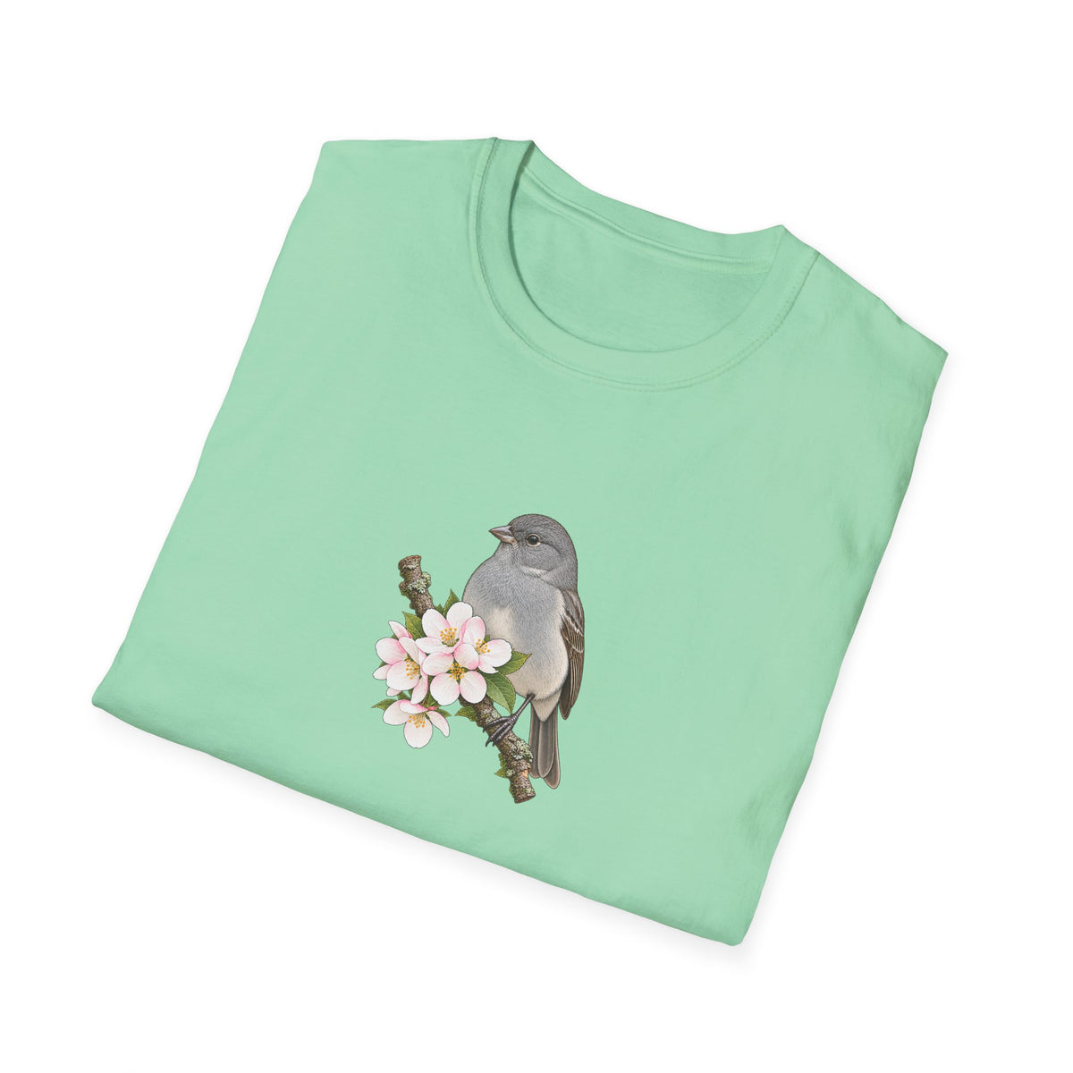 Gray Bird Blossom T-Shirt