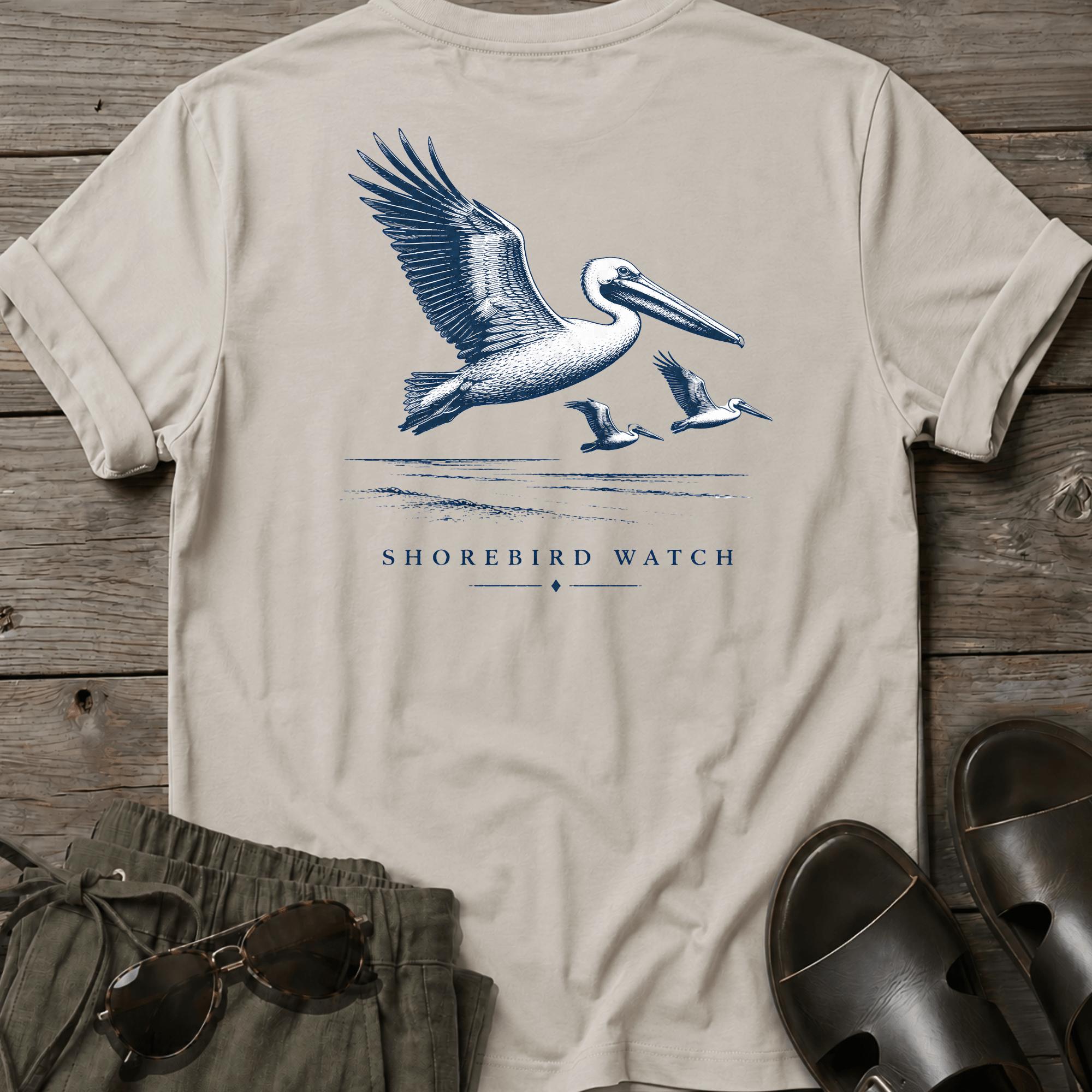 Pelican Shorebird Watch BACK DESIGN T-Shirt