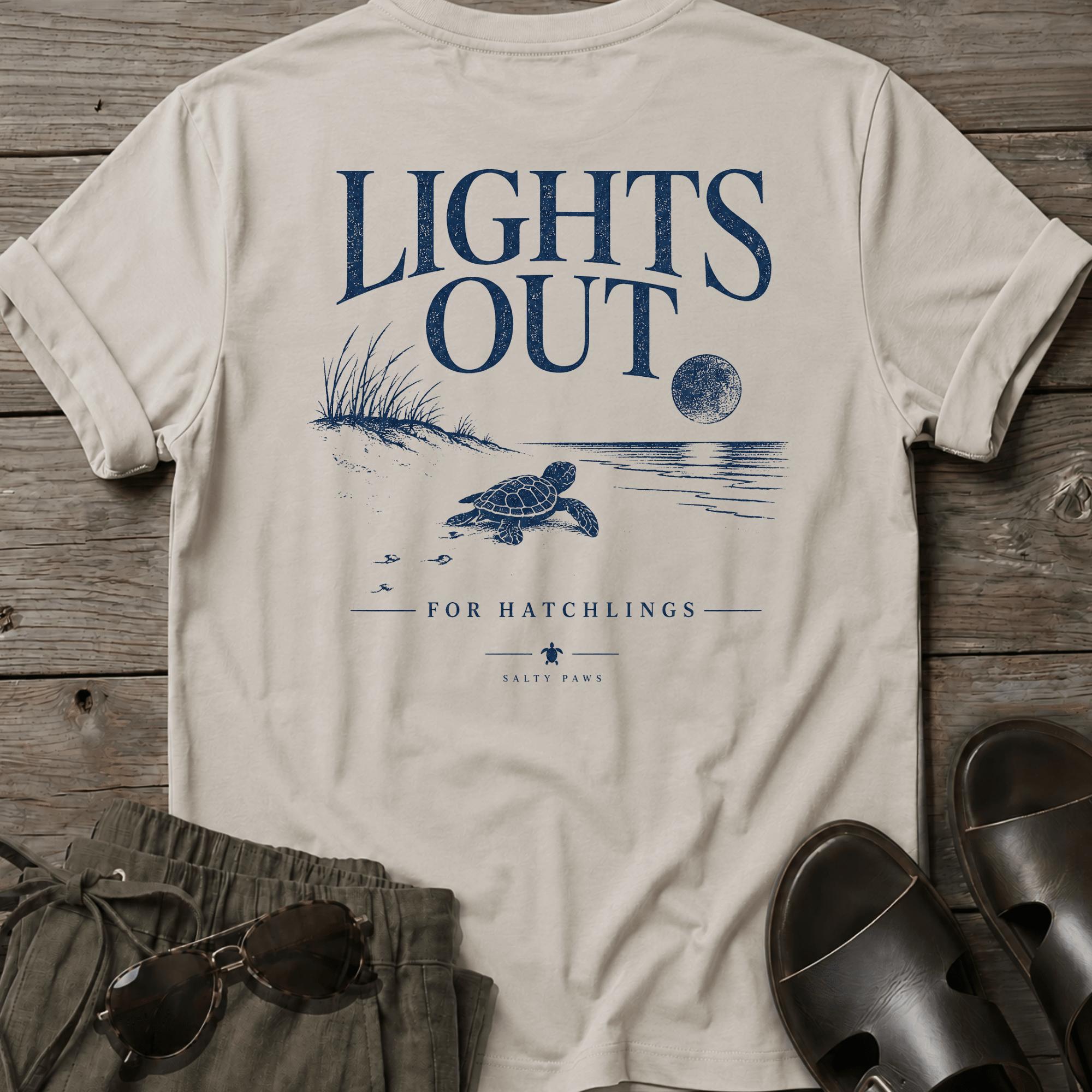 Lights Out Turtle Hatchling BACK DESIGN T-Shirt