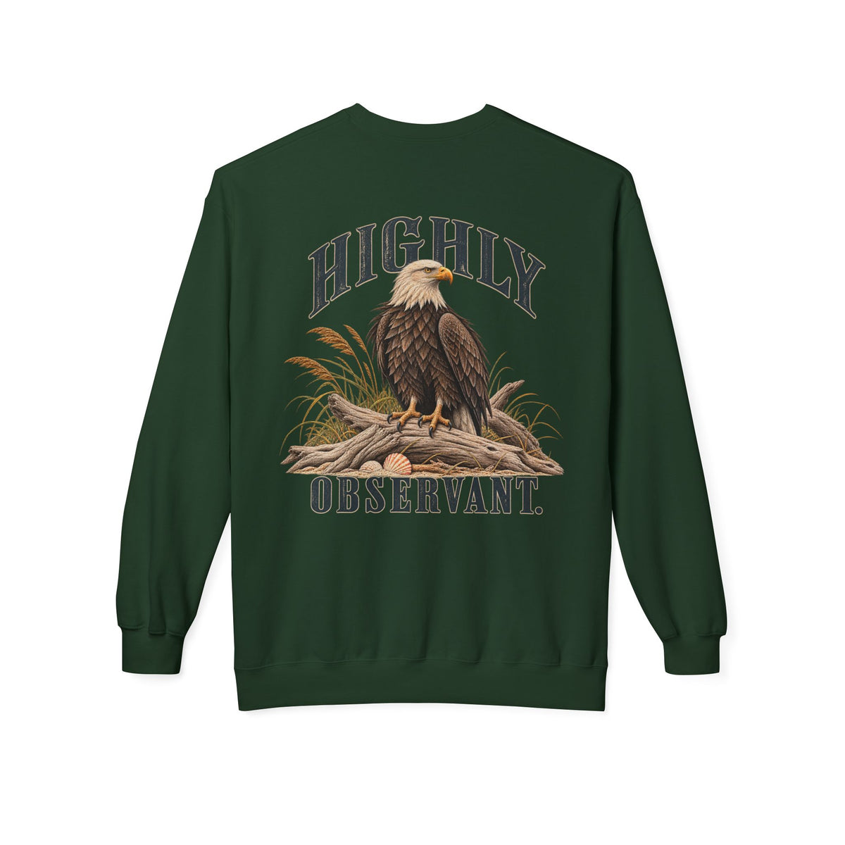 Highly Observant Eagle Back Design Midweight Sweatshirt