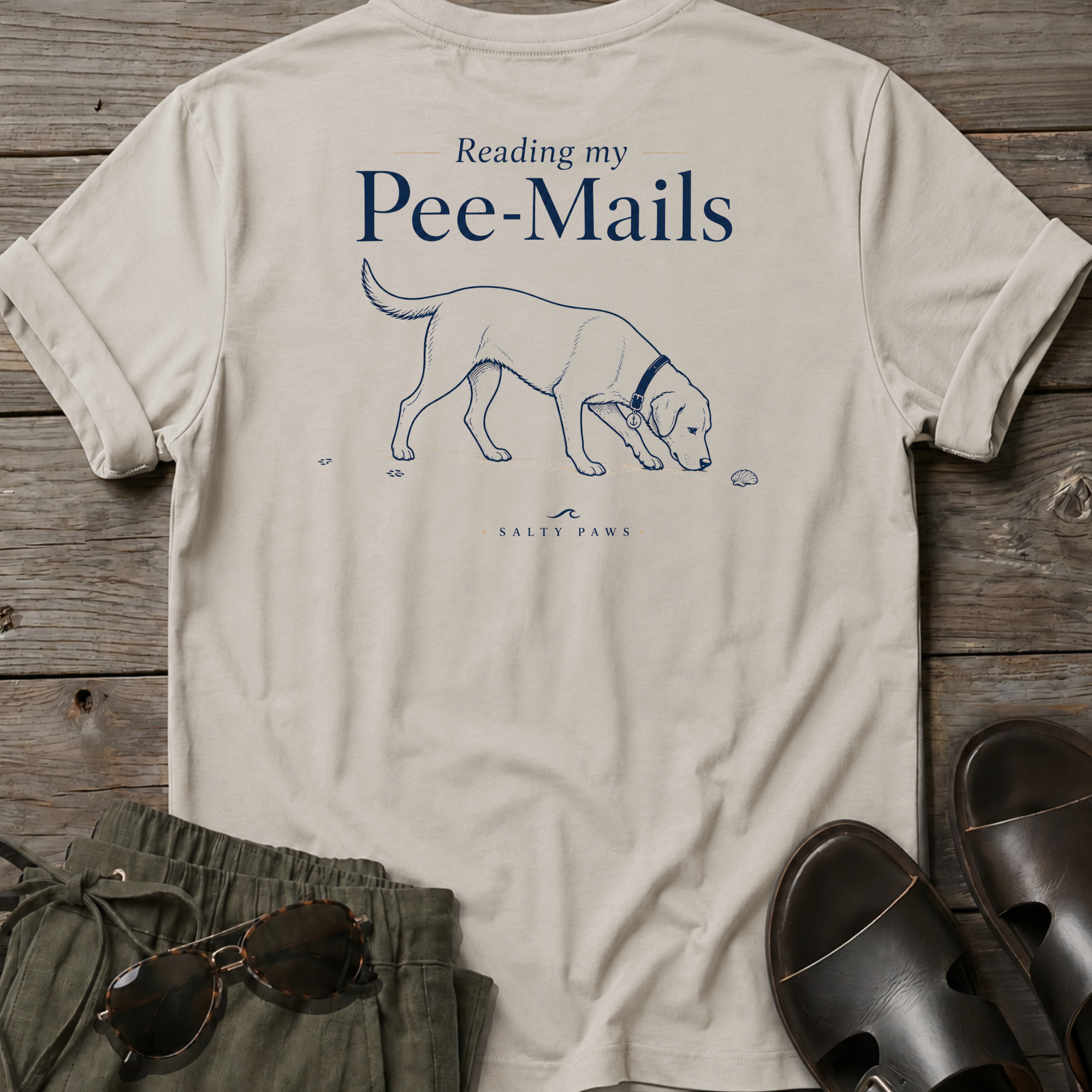 Pee Mails Dog T-shirt BACK DESIGN
