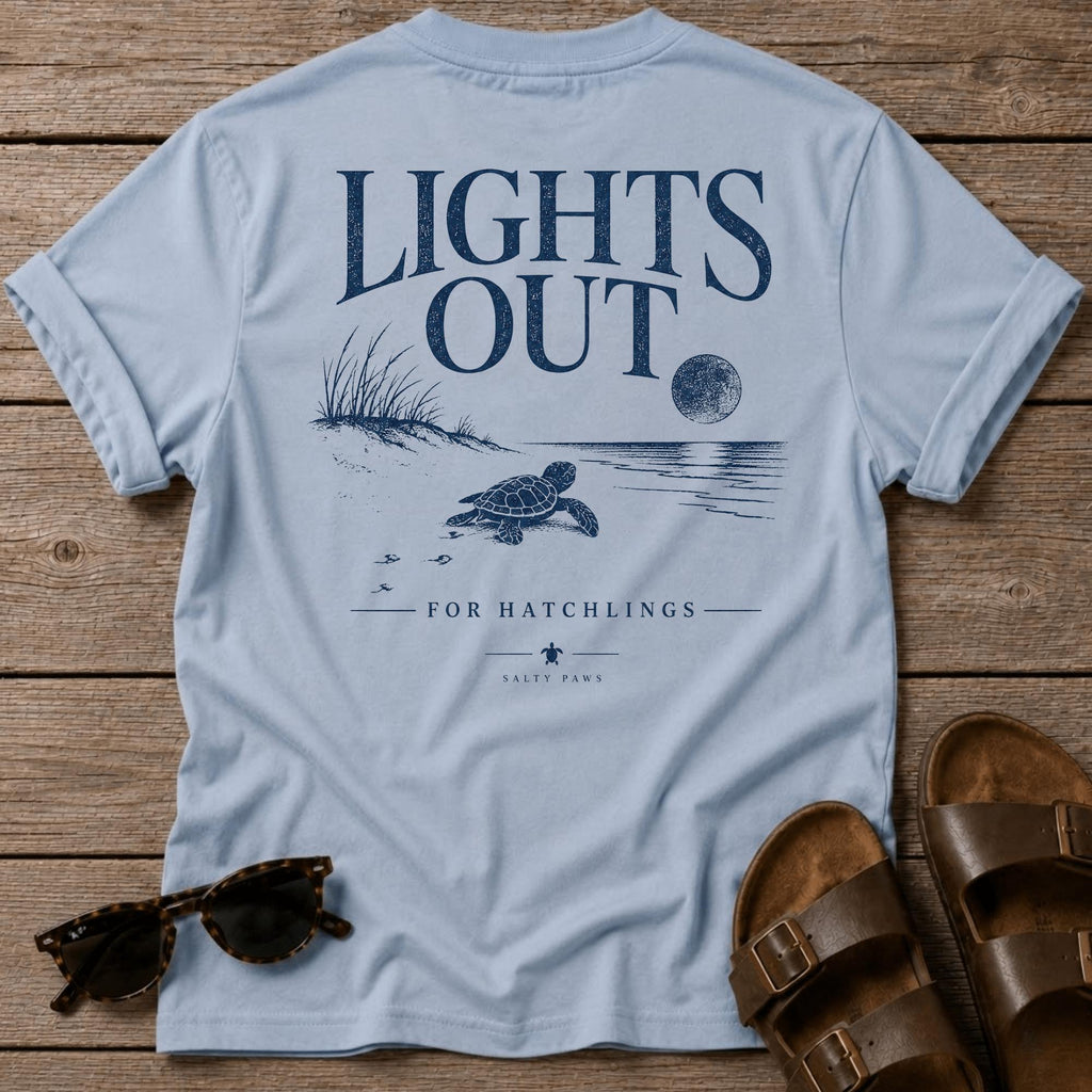Lights Out Turtle Hatchling BACK DESIGN T-Shirt