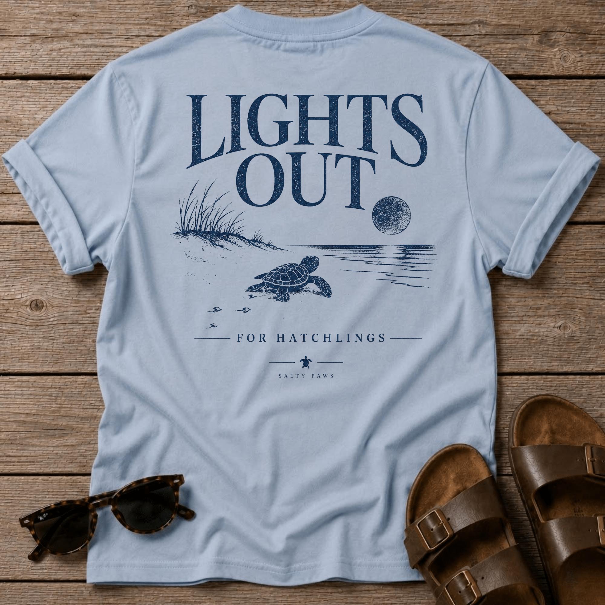 Lights Out Turtle Hatchling BACK DESIGN T-Shirt