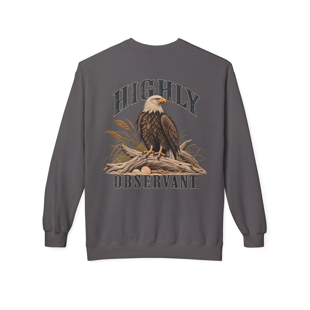 Highly Observant Eagle Back Design Midweight Sweatshirt