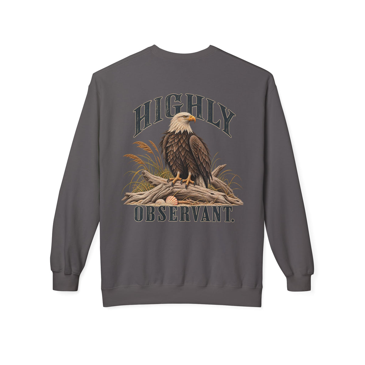 Highly Observant Eagle Back Design Midweight Sweatshirt