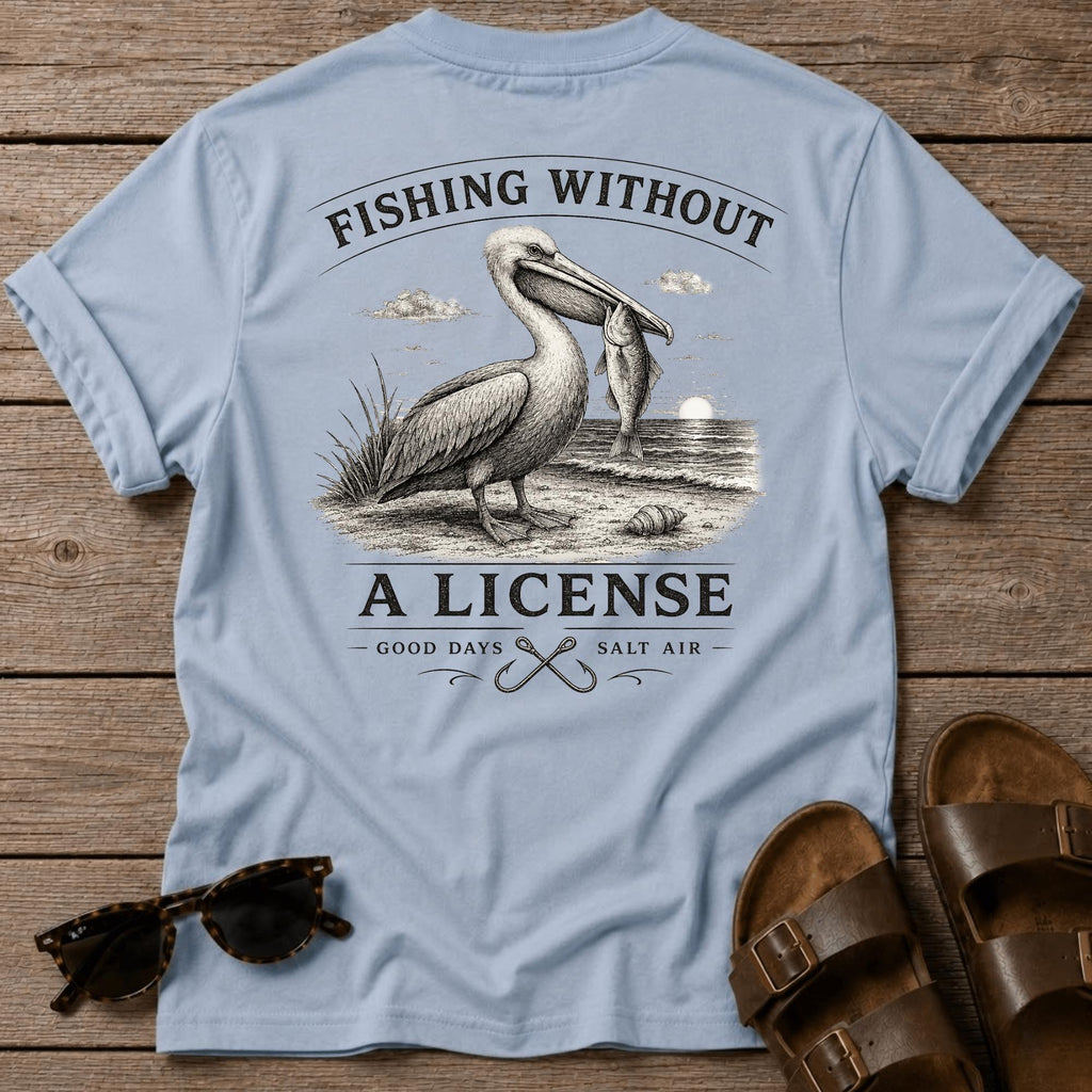 Fishing No License Pelican BACK DESIGN