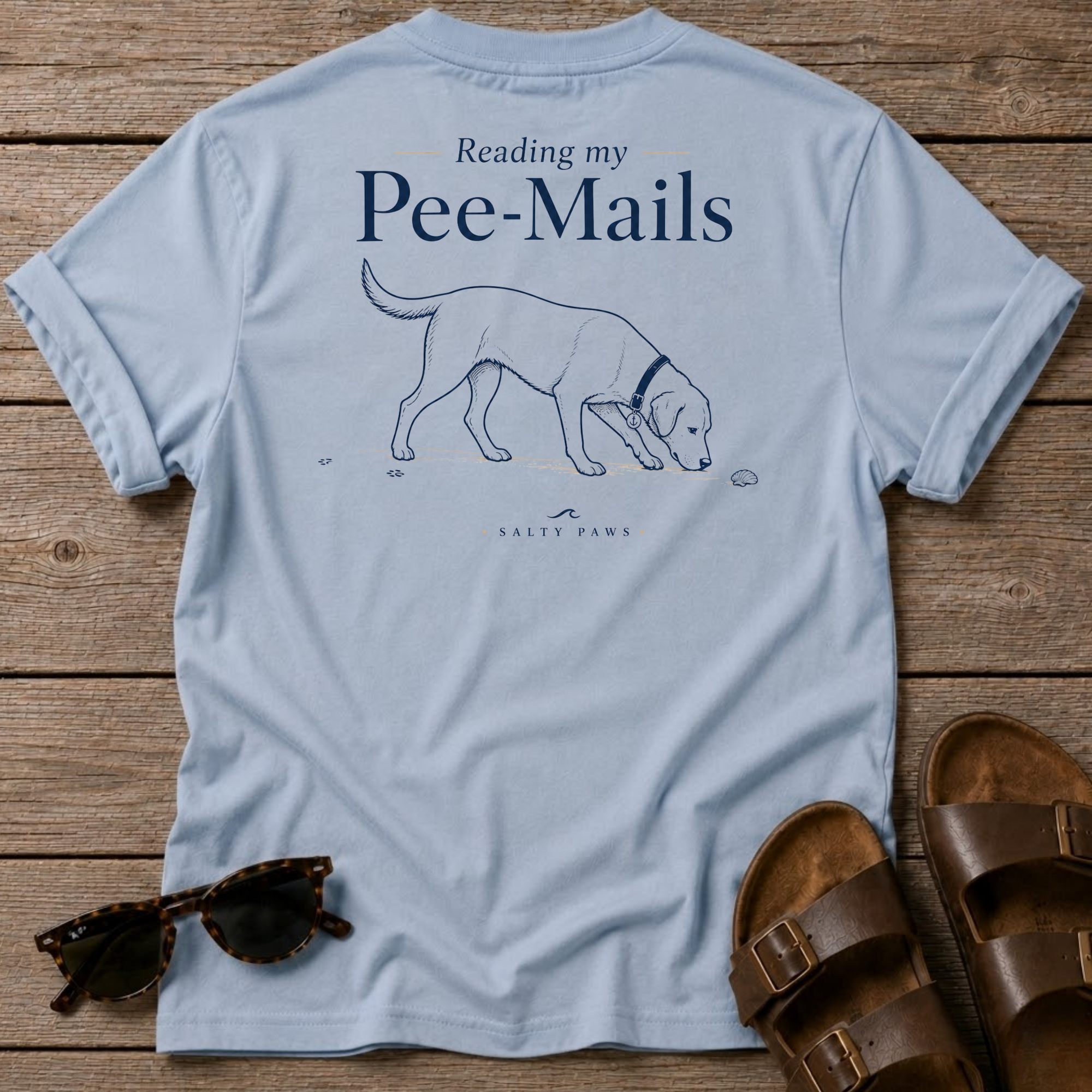 Pee Mails Dog T-shirt BACK DESIGN
