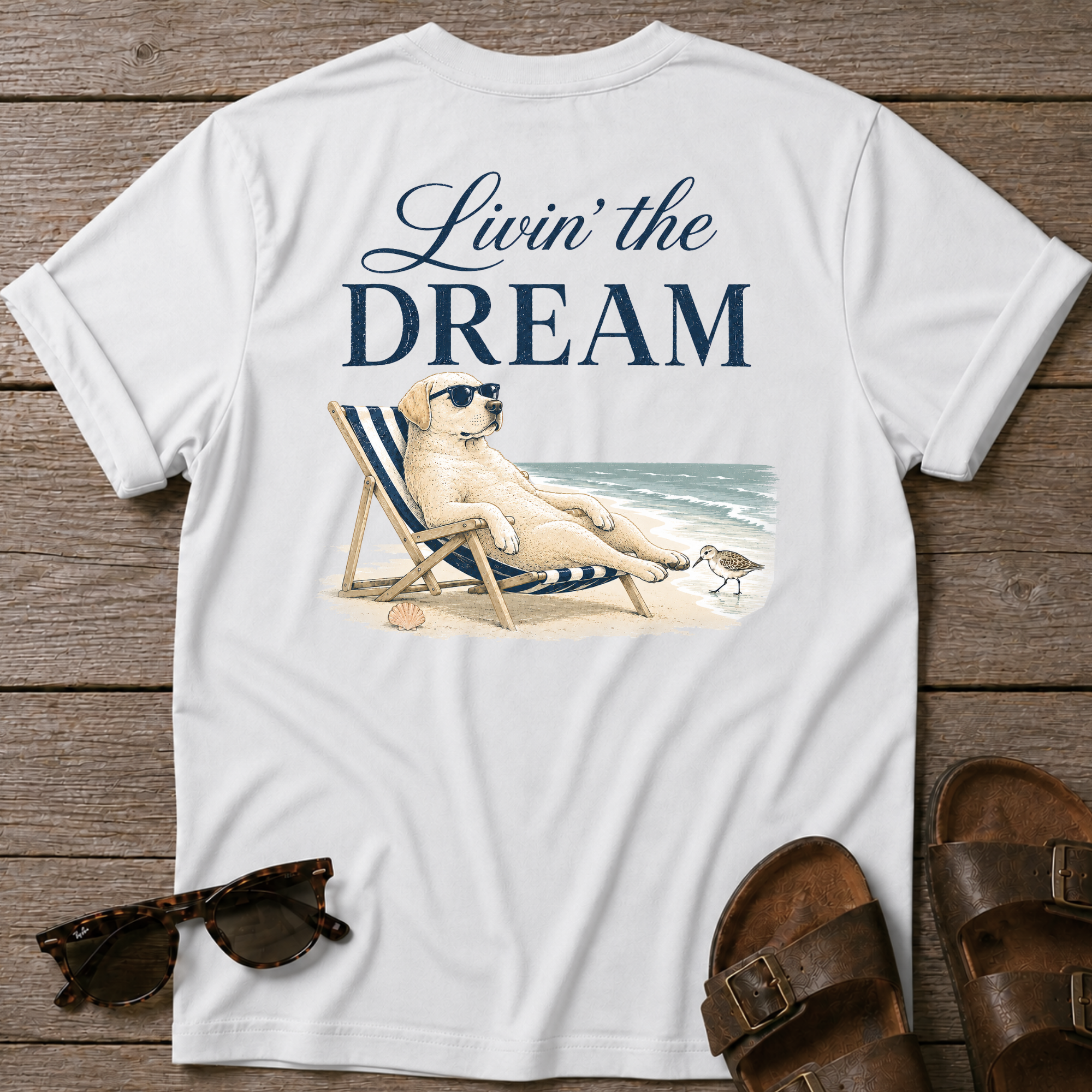 Livin the Dream Golden T-shirt BACK DESIGN