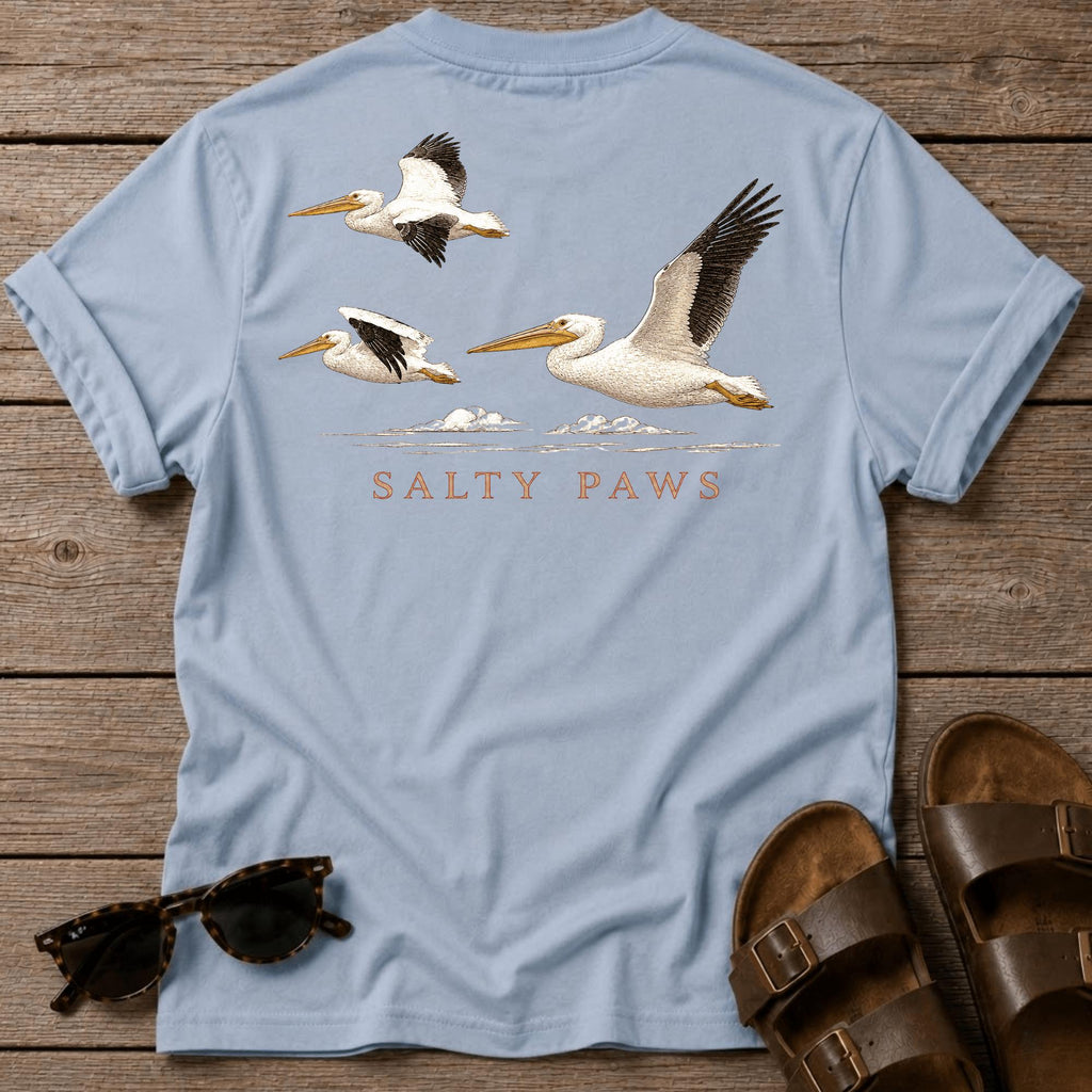 Pelicans in Flight BACK DESIGN