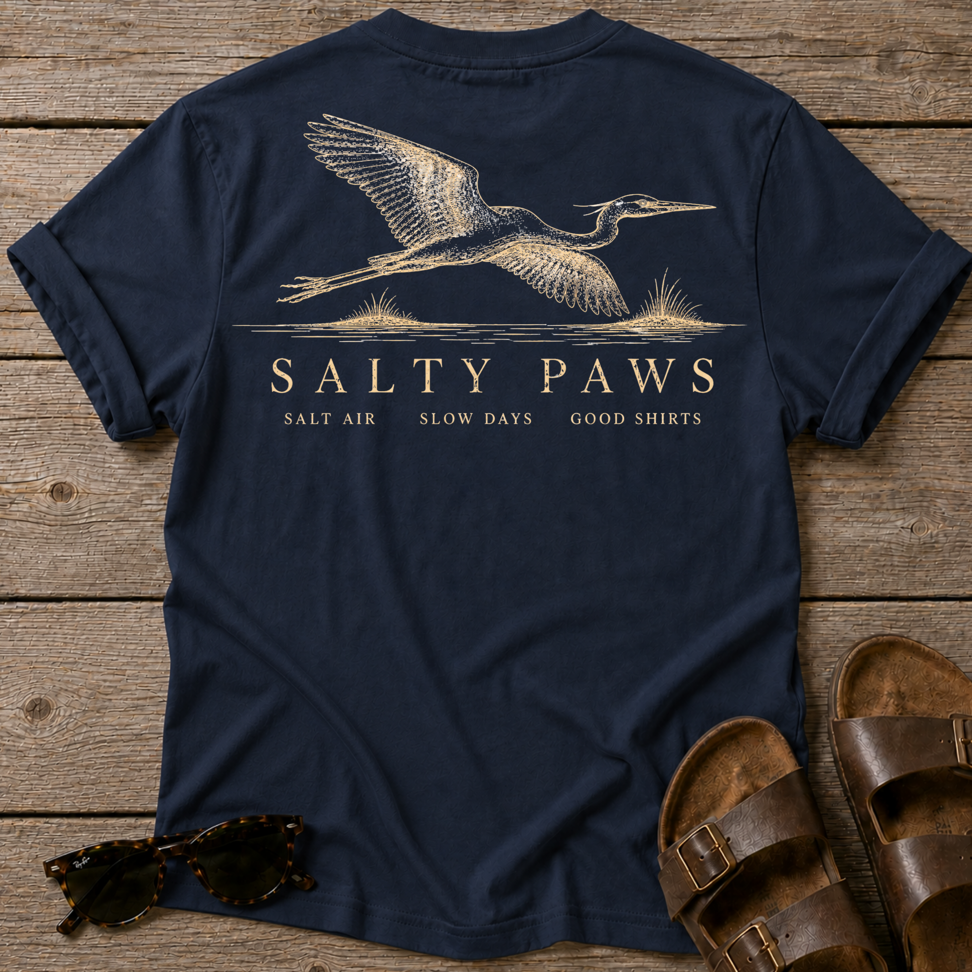 Great Egret Flight 2 T-shirt BACK DESIGN
