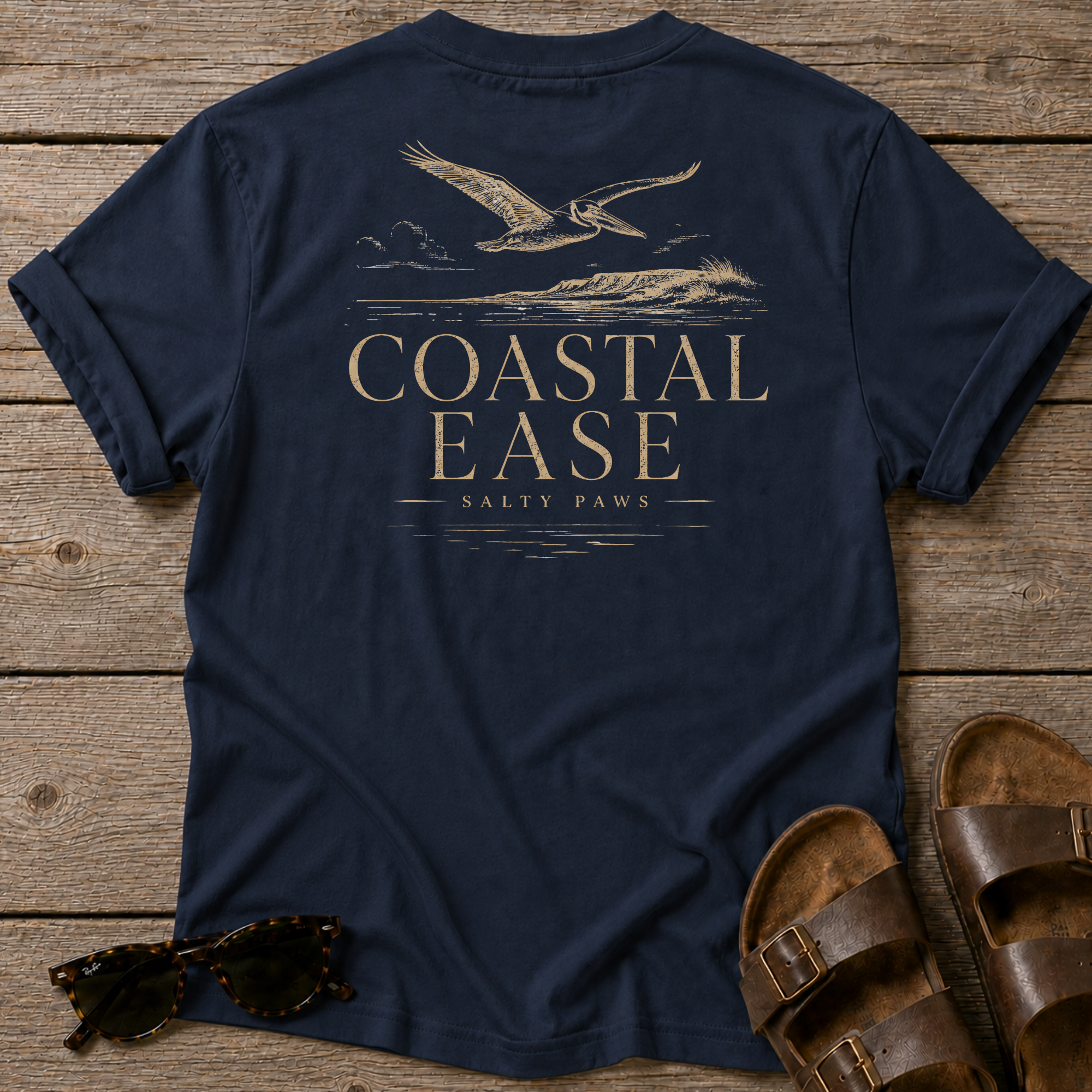 Coastal Ease Bird T-shirt BACK DESIGN