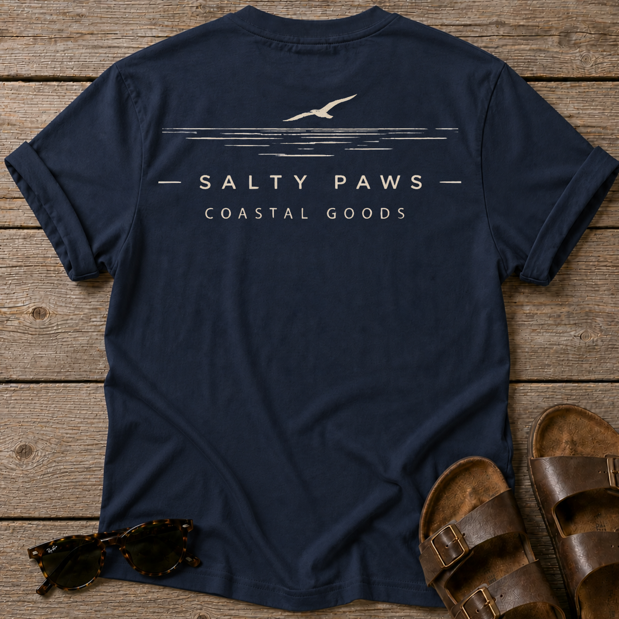 Salty Paws Coastal Goods 2 T-shirt BACK DESIGN