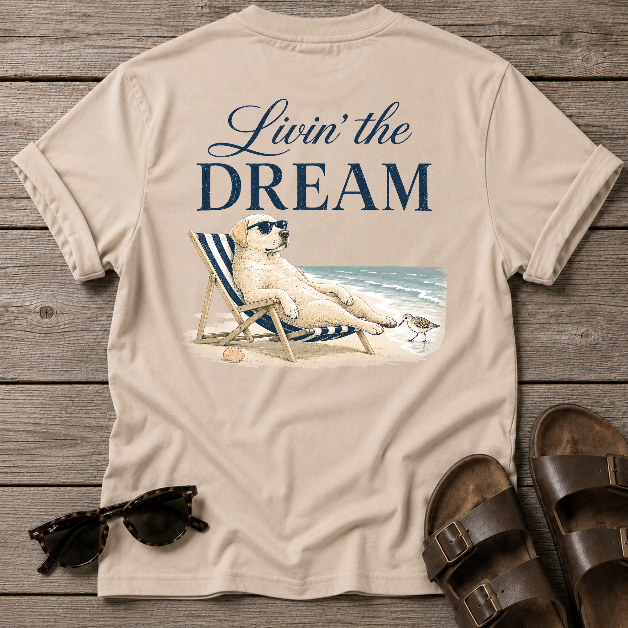 Livin the Dream Golden T-shirt BACK DESIGN
