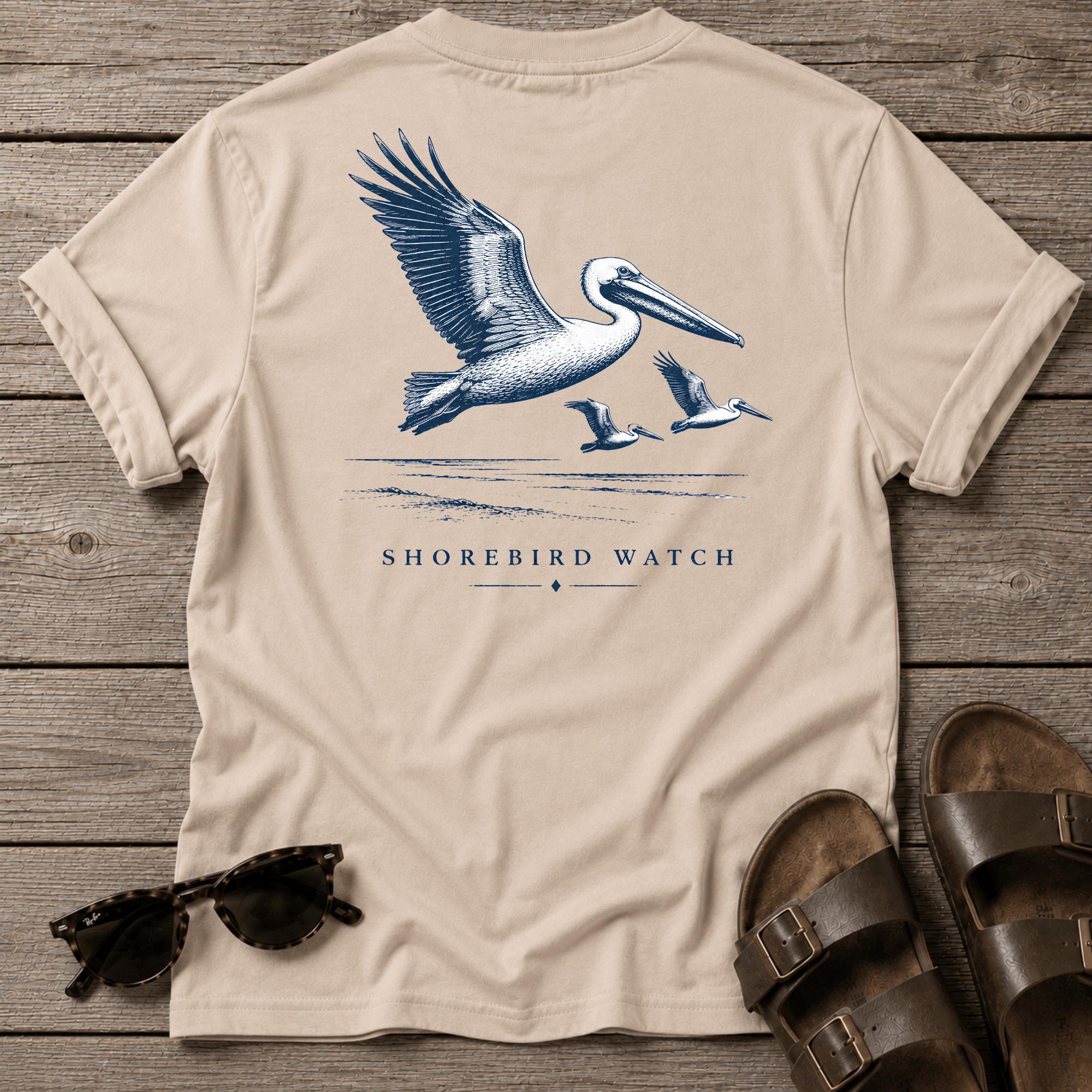 Pelican Shorebird Watch BACK DESIGN T-Shirt