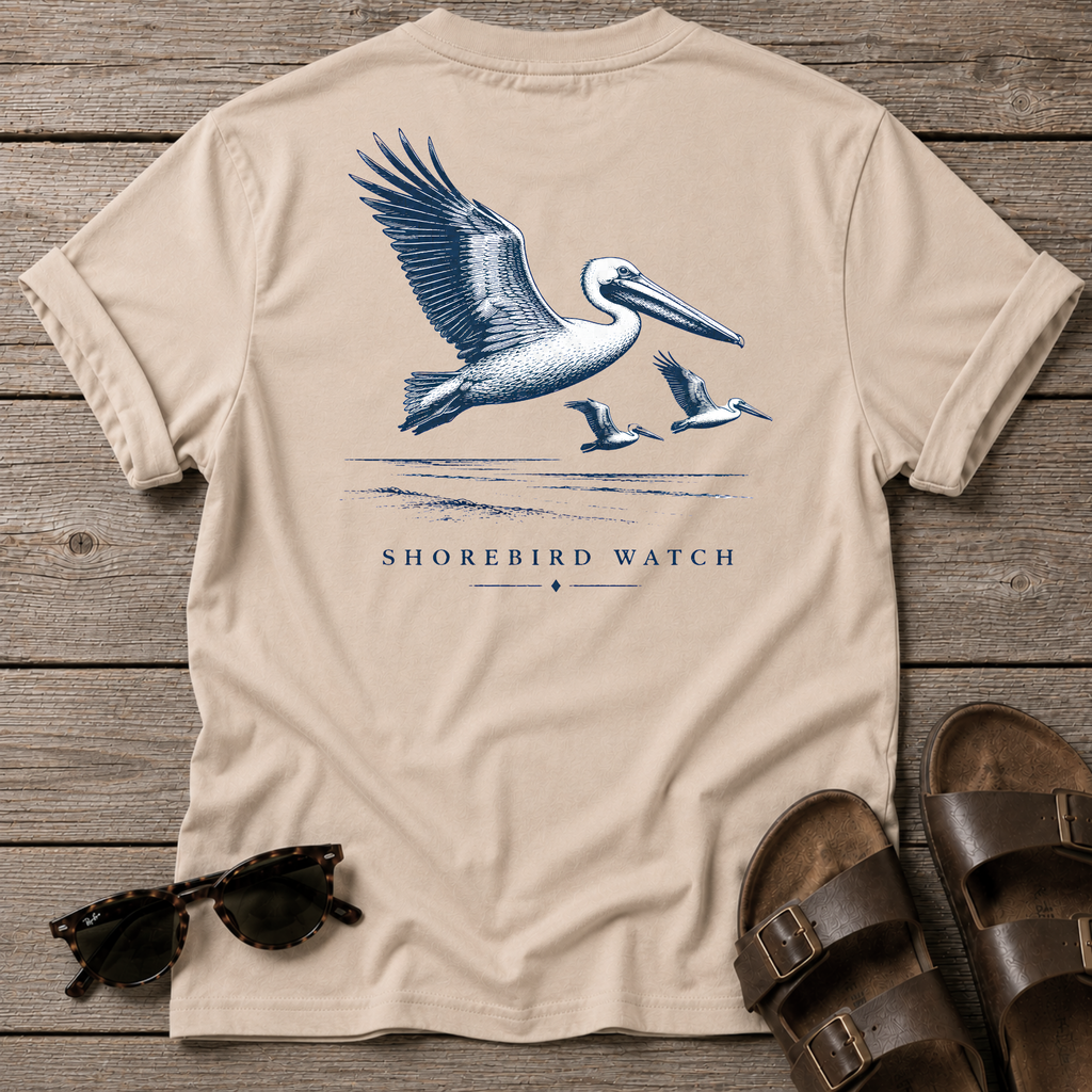 Pelican Shorebird Watch BACK DESIGN T-Shirt