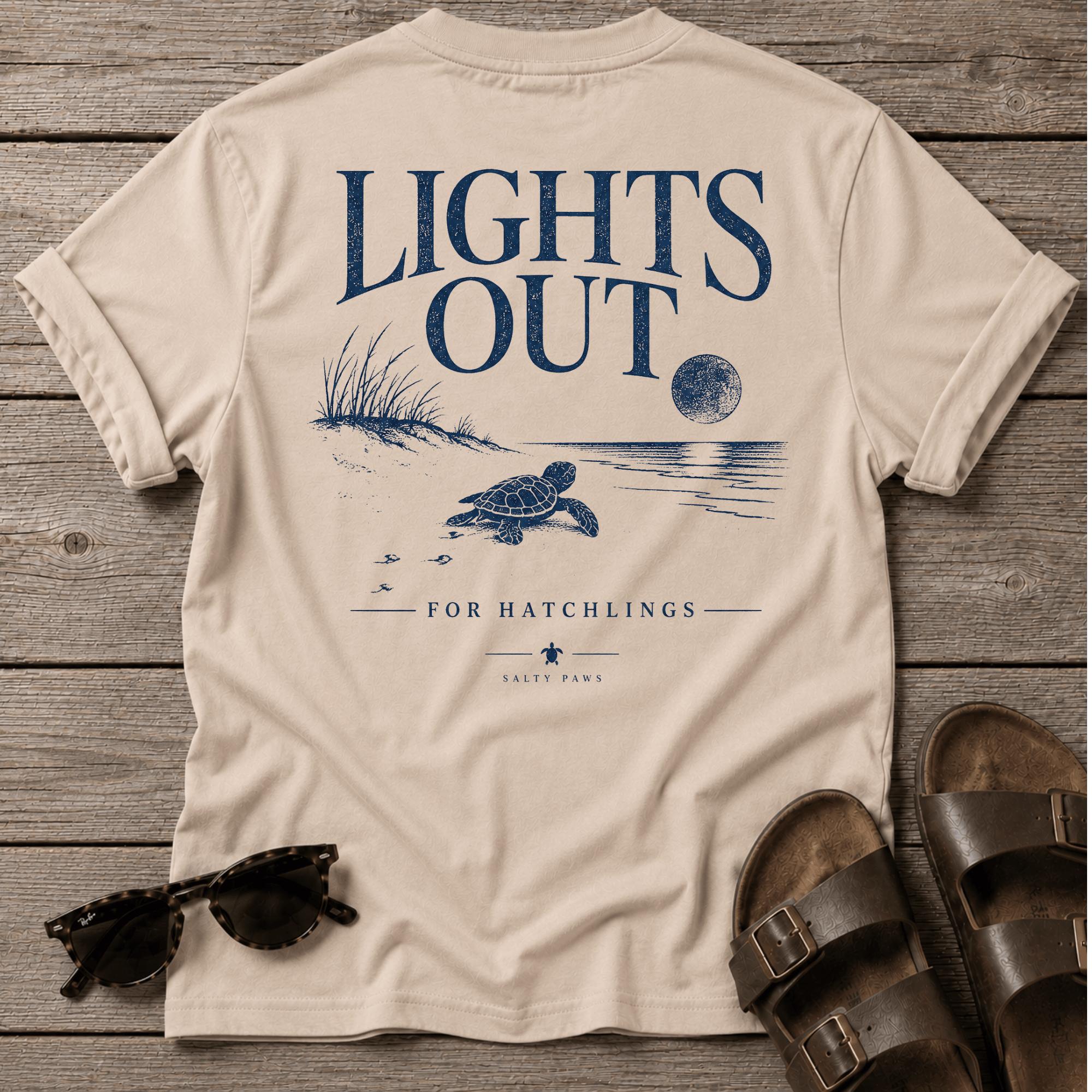 Lights Out Turtle Hatchling BACK DESIGN T-Shirt