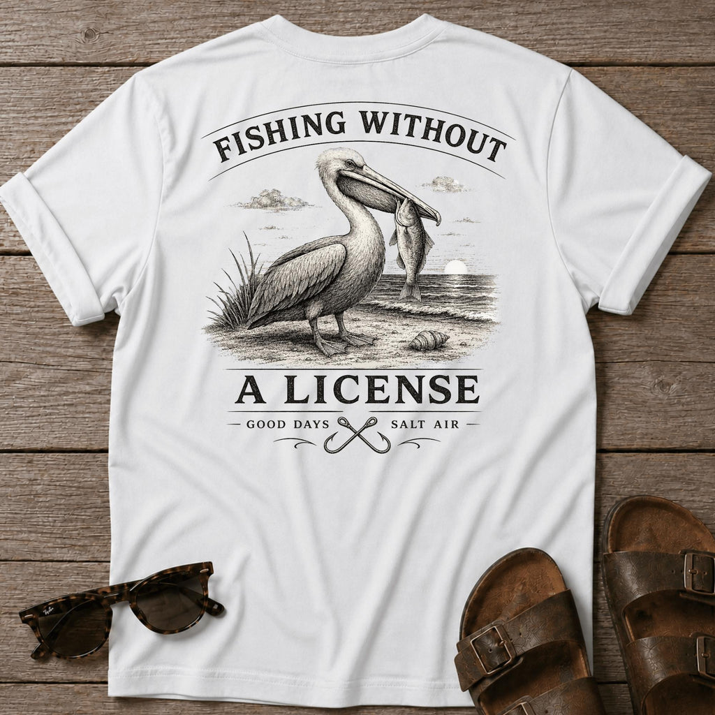 Fishing No License Pelican BACK DESIGN