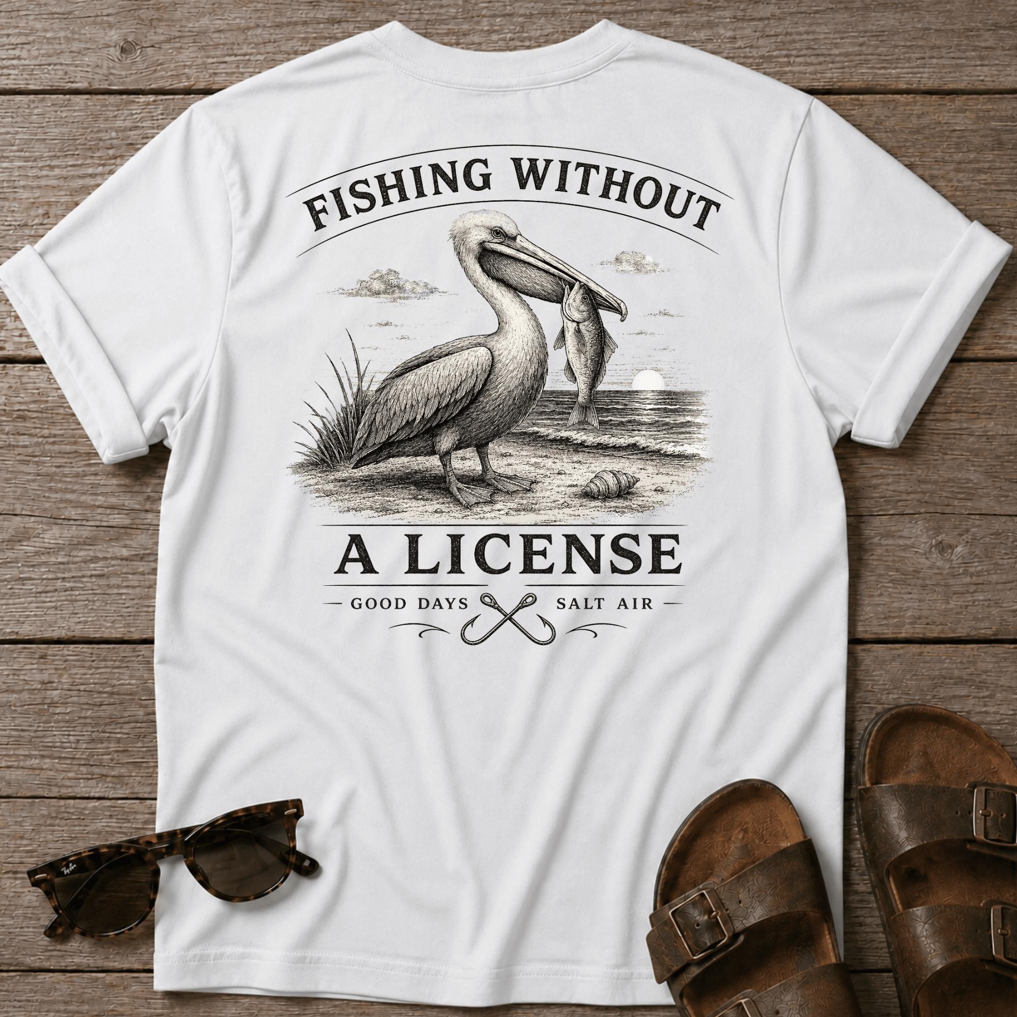 Fishing No License Pelican BACK DESIGN