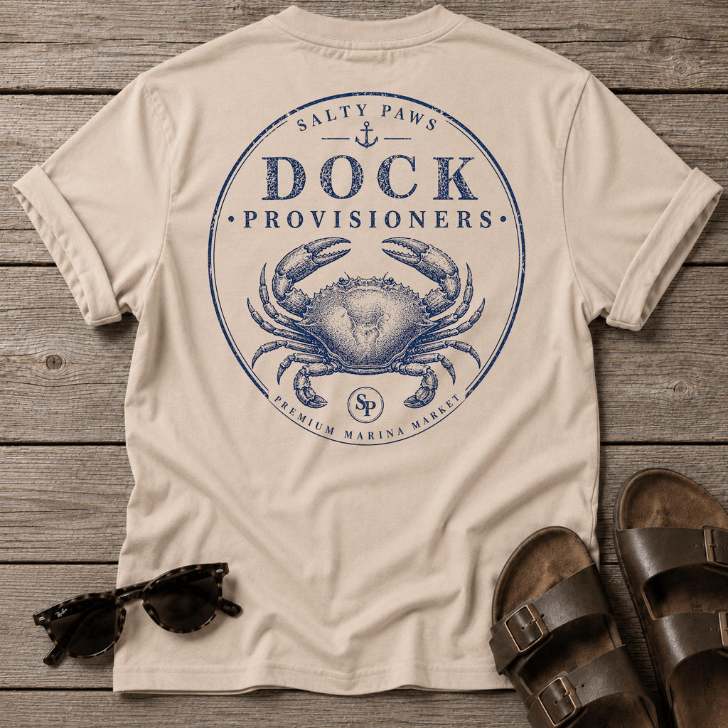 Dock Provisions Crab BACK DESIGN T-Shirt