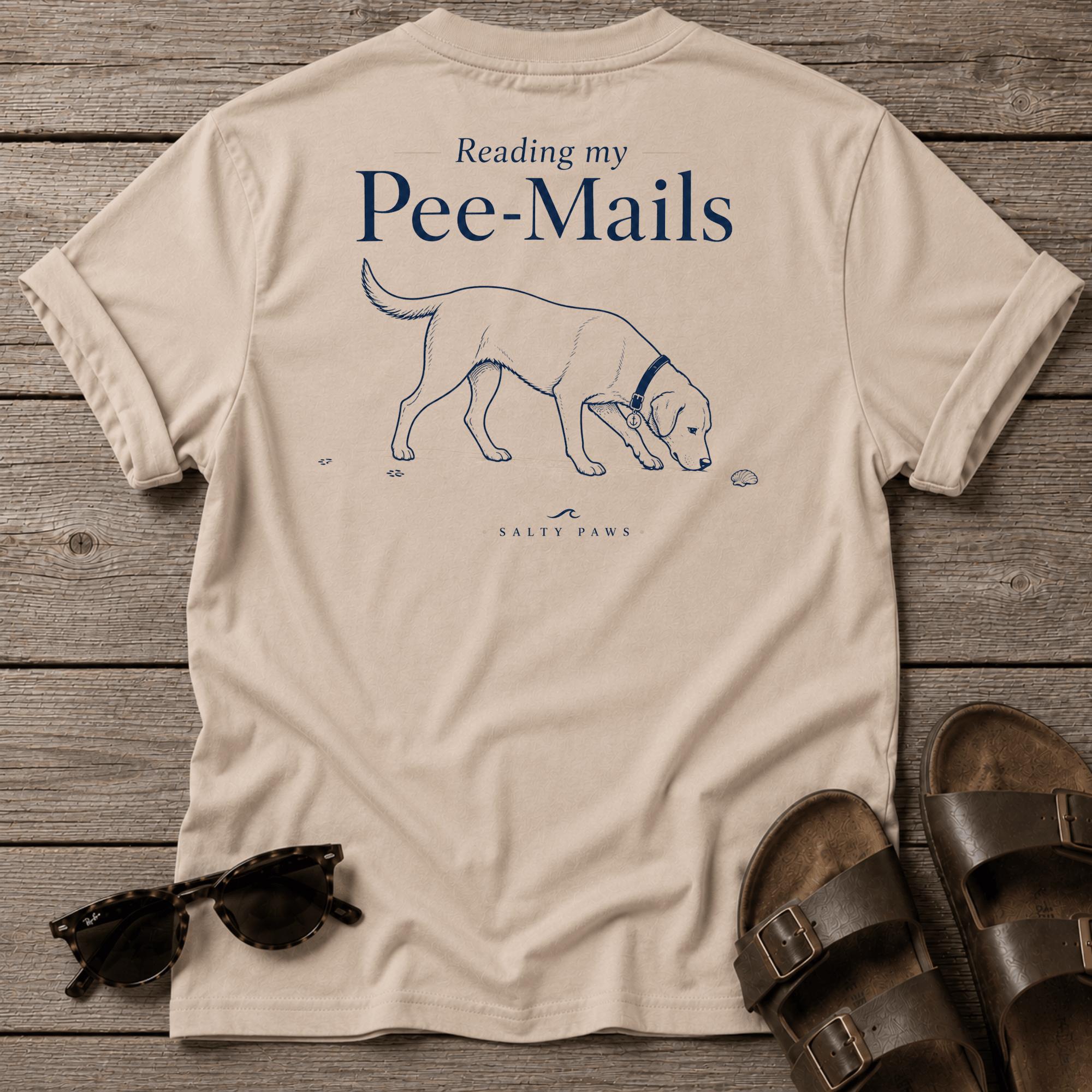 Pee Mails Dog T-shirt BACK DESIGN