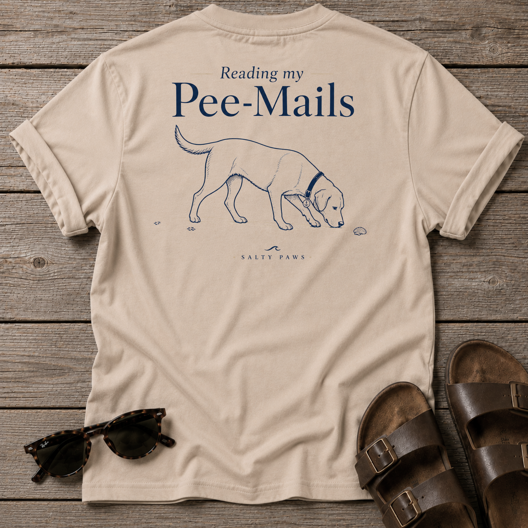 Pee Mails Dog T-shirt BACK DESIGN