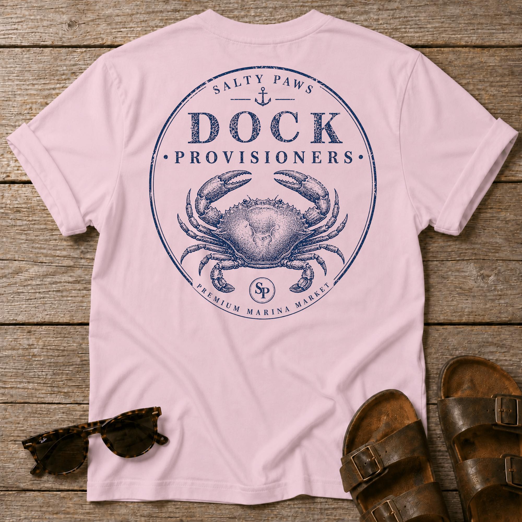 Dock Provisions Crab BACK DESIGN T-Shirt