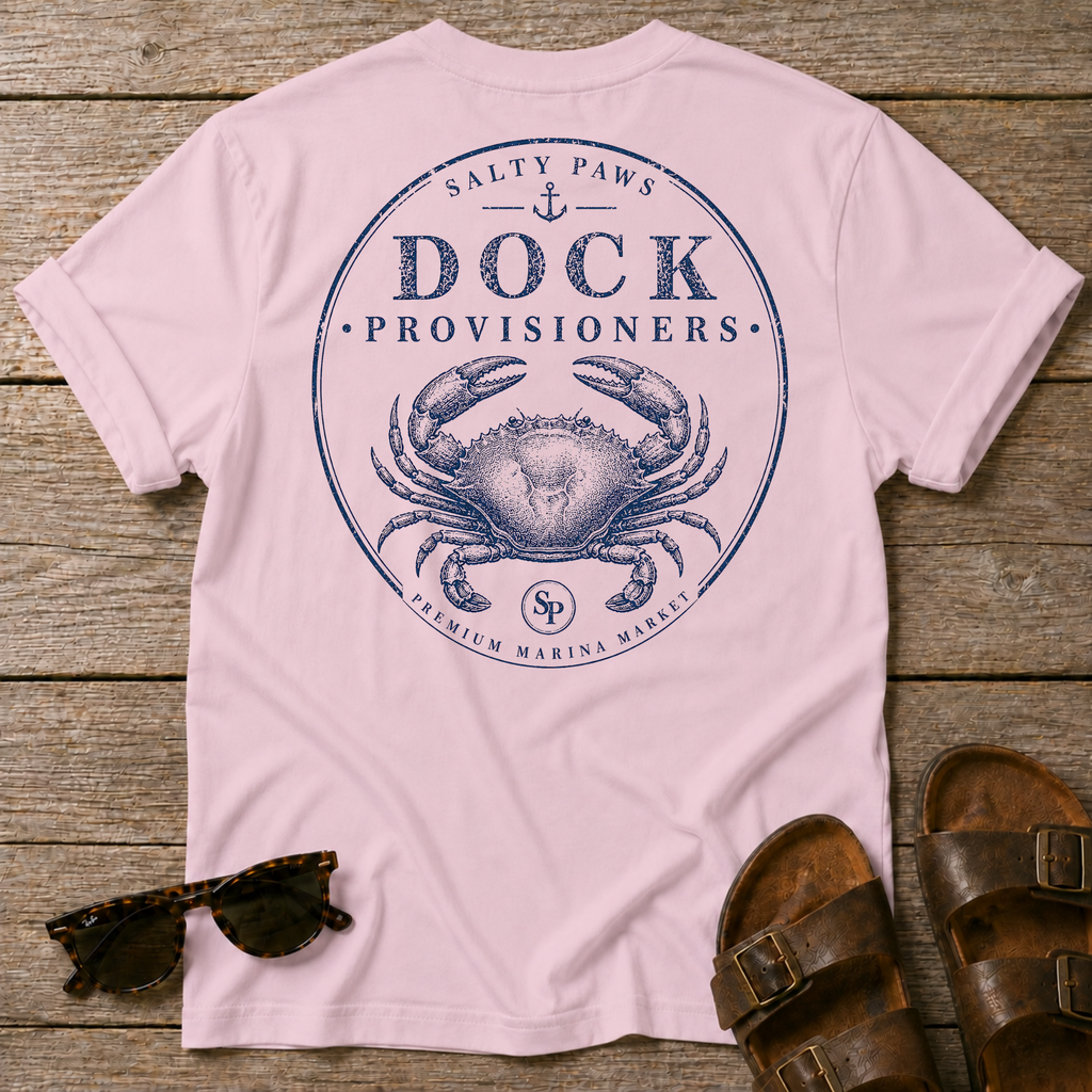 Dock Provisions Crab  BACK DESIGN T-Shirt
