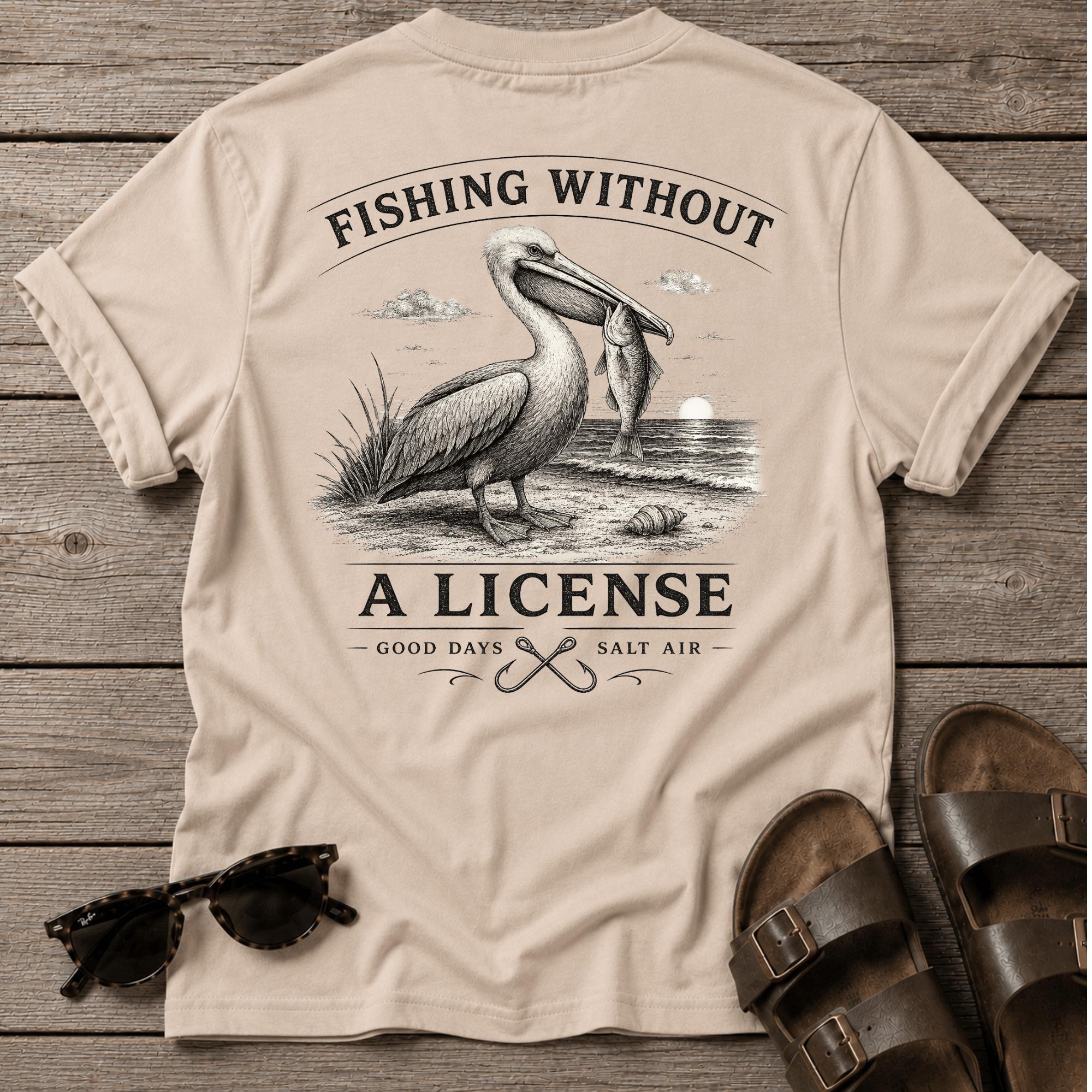 Fishing No License Pelican BACK DESIGN